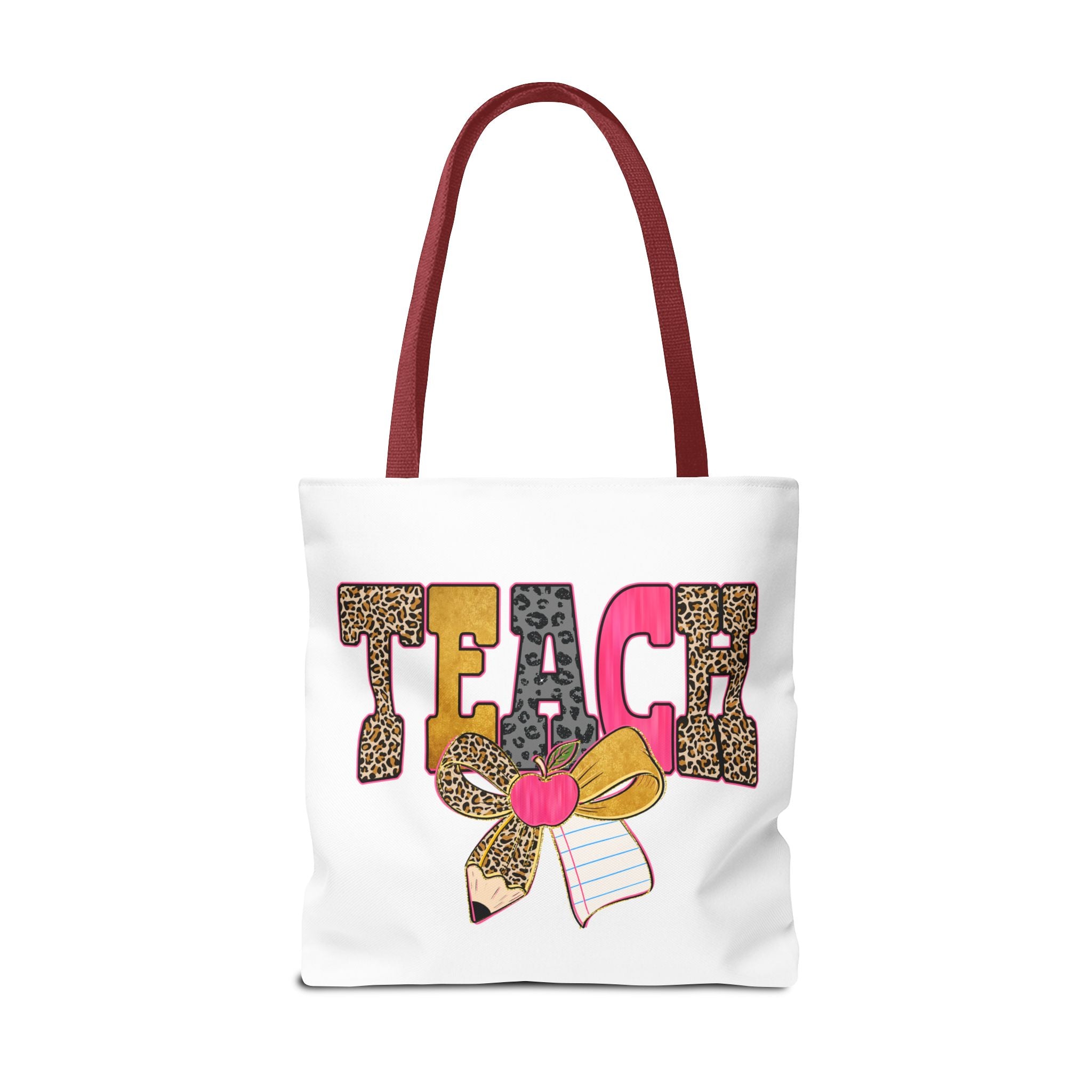Teacher Leopard Print Pencil Tote Bag — Cute TEACH School Teacher Gift