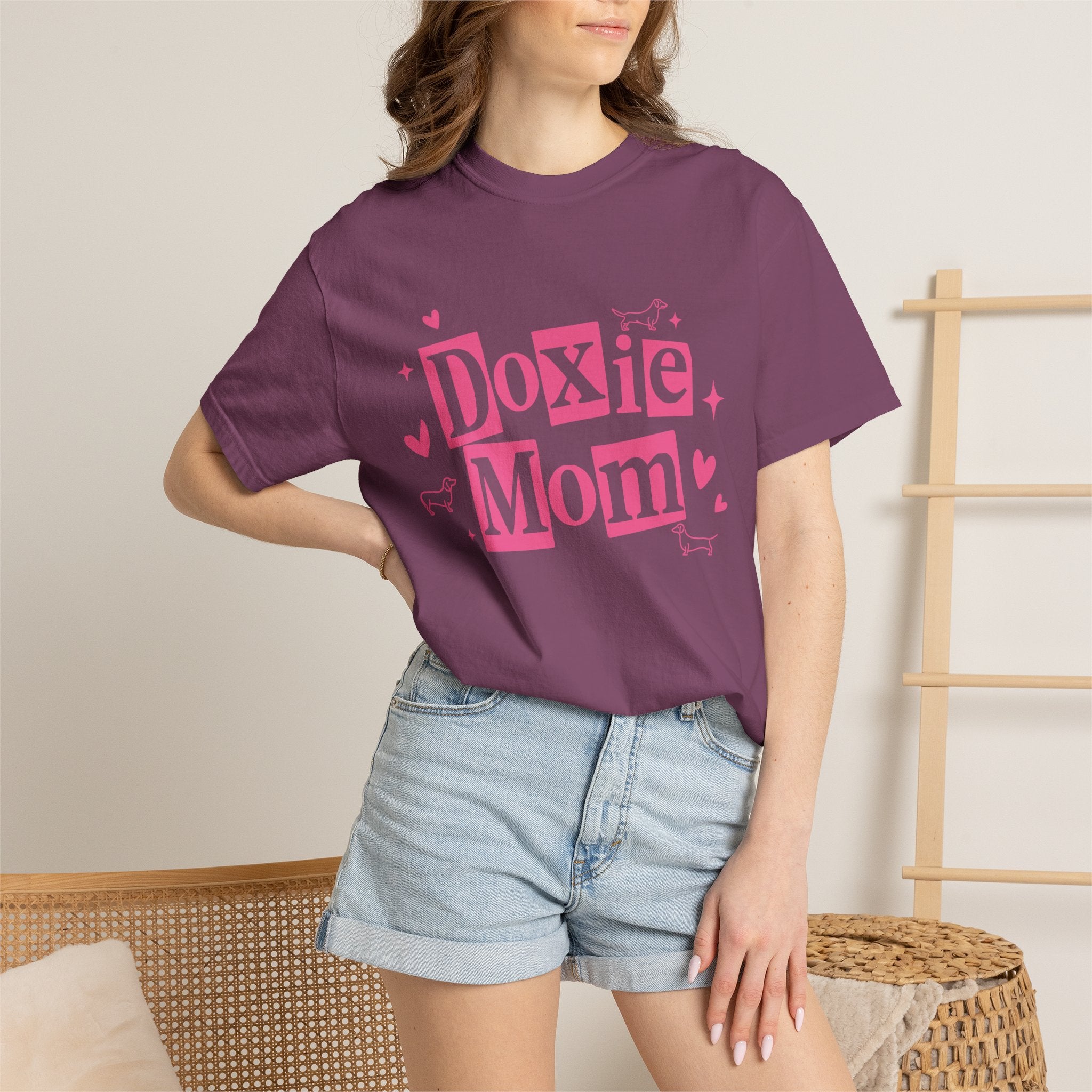 Doxie Mom T-Shirt — Cute Pink Dachshund Dog Mom Tee