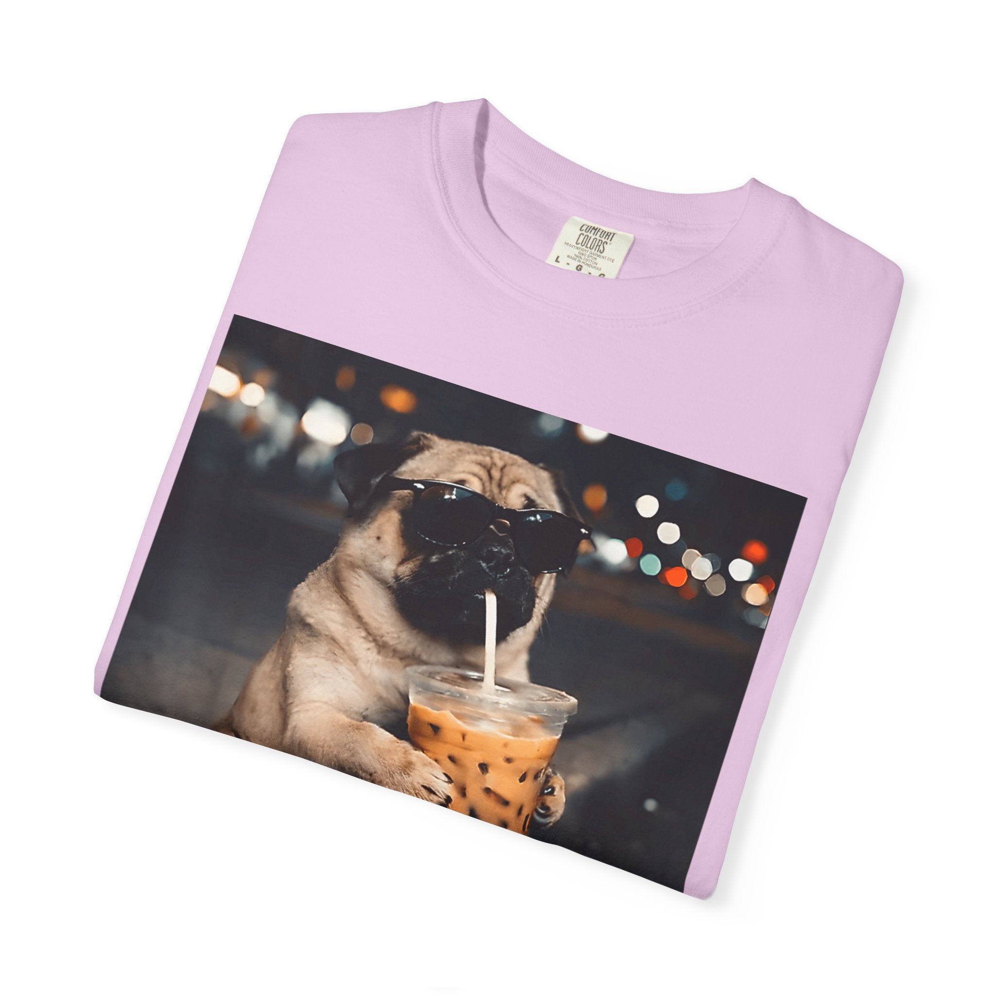 Pug Drinking Boba T‑Shirt — Cute Dog Bubble Tea Graphic Tee