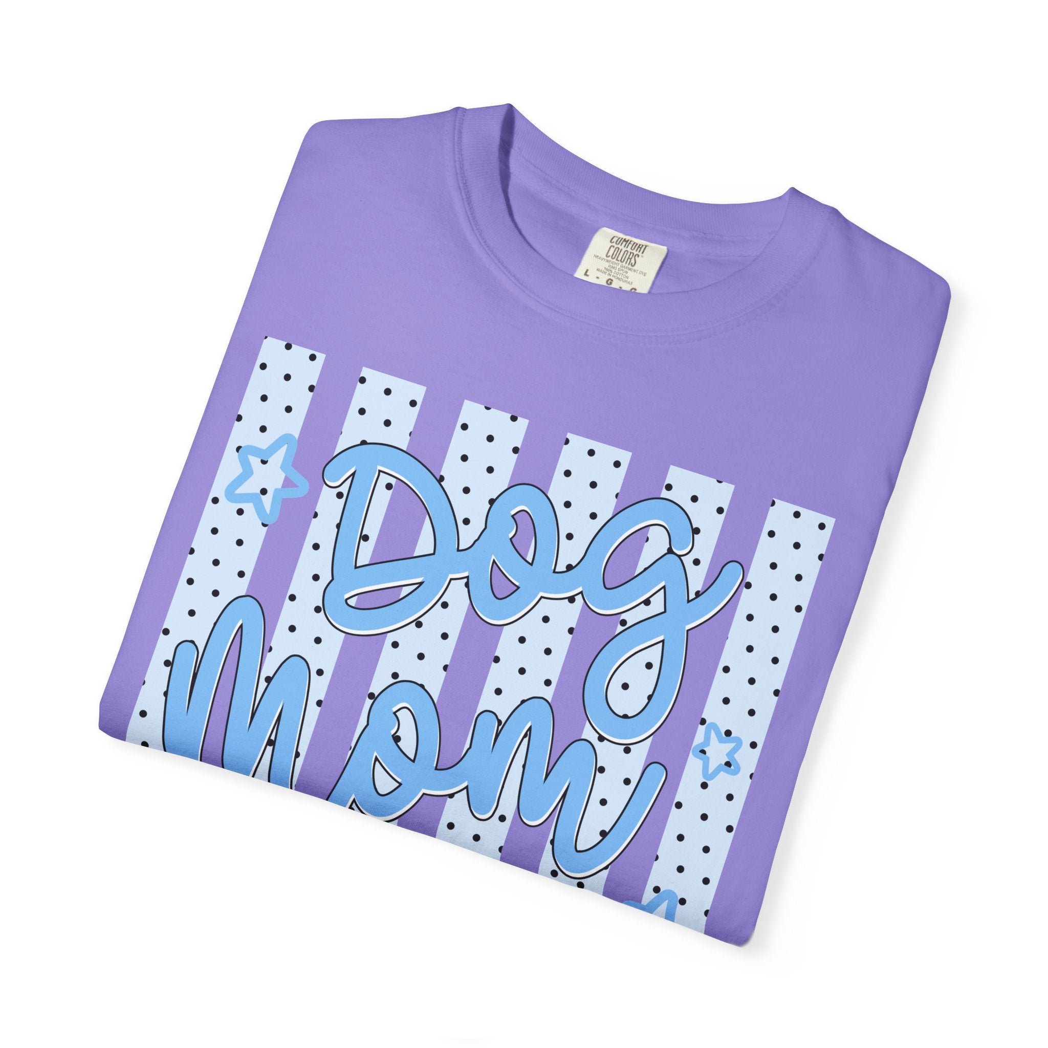 Dog Mom T-Shirt – Blue Stars & Stripes Pet Mom Tee