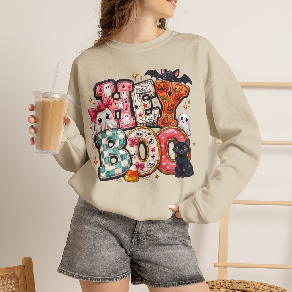 Halloween 'Boo!' Crewneck Sweatshirt – Cute Ghosts & Candy Halloween Pullover