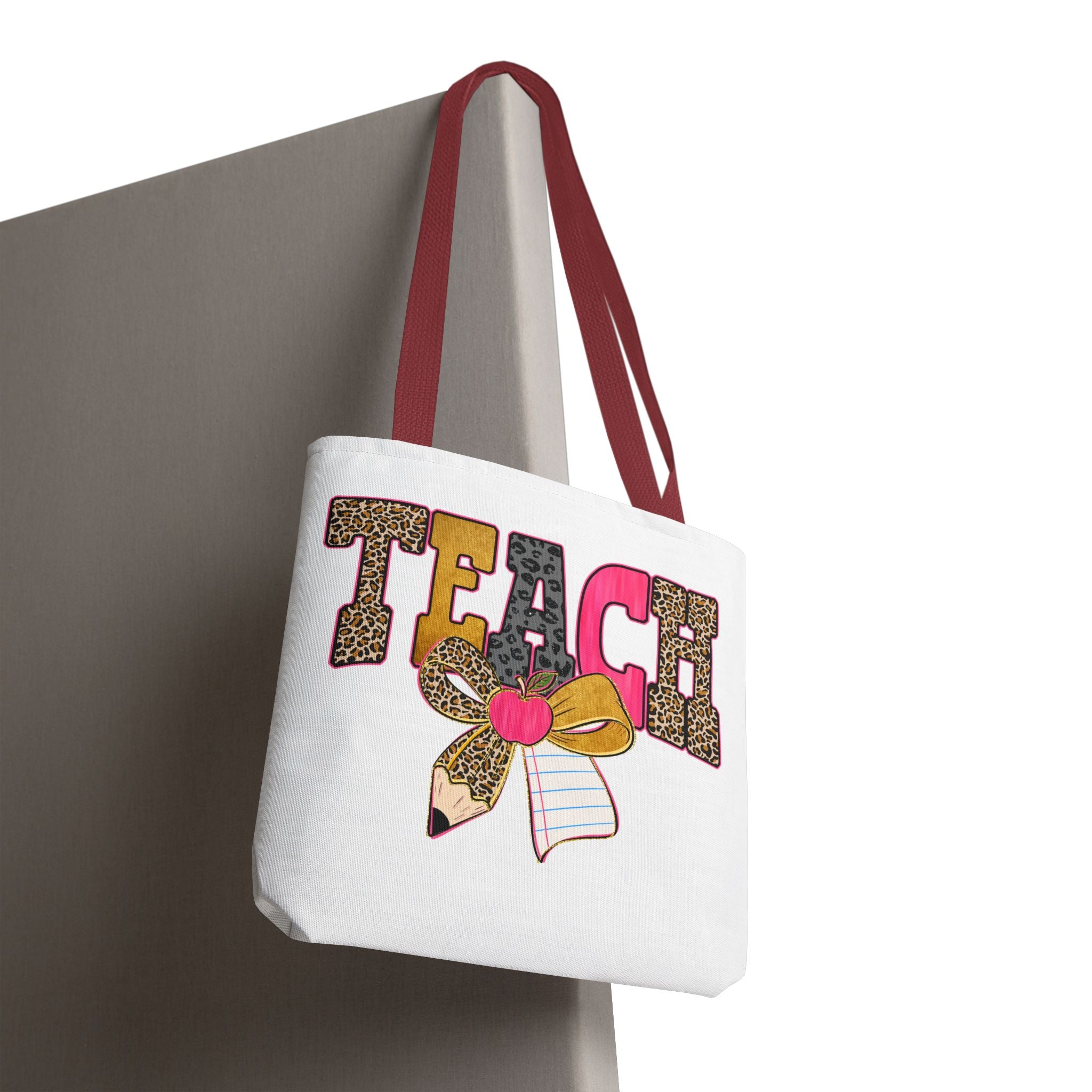 Teacher Leopard Print Pencil Tote Bag — Cute TEACH School Teacher Gift