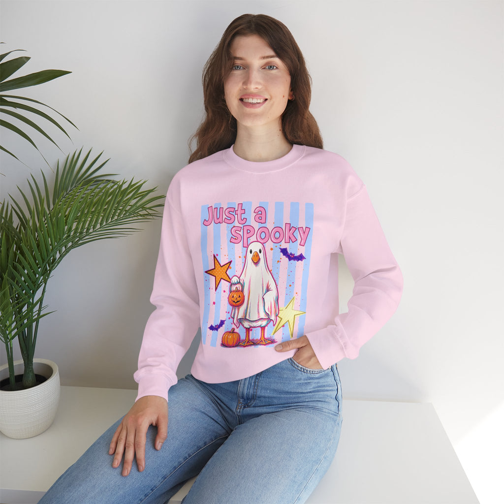 Ghost Costume Sweatshirt — "Just a Spooky" Cute Halloween Crewneck