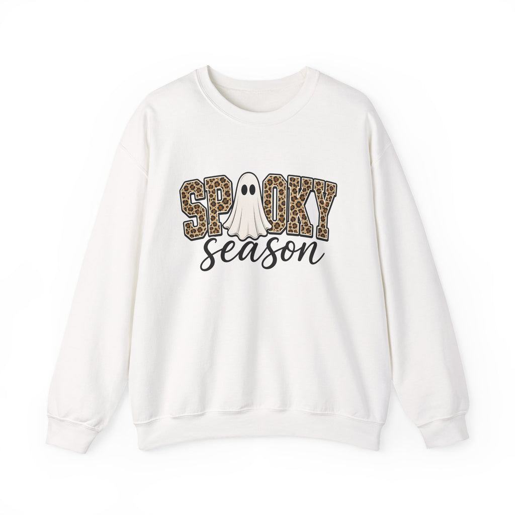 Spooky Season Sweatshirt - Leopard Print Ghost Halloween Crewneck