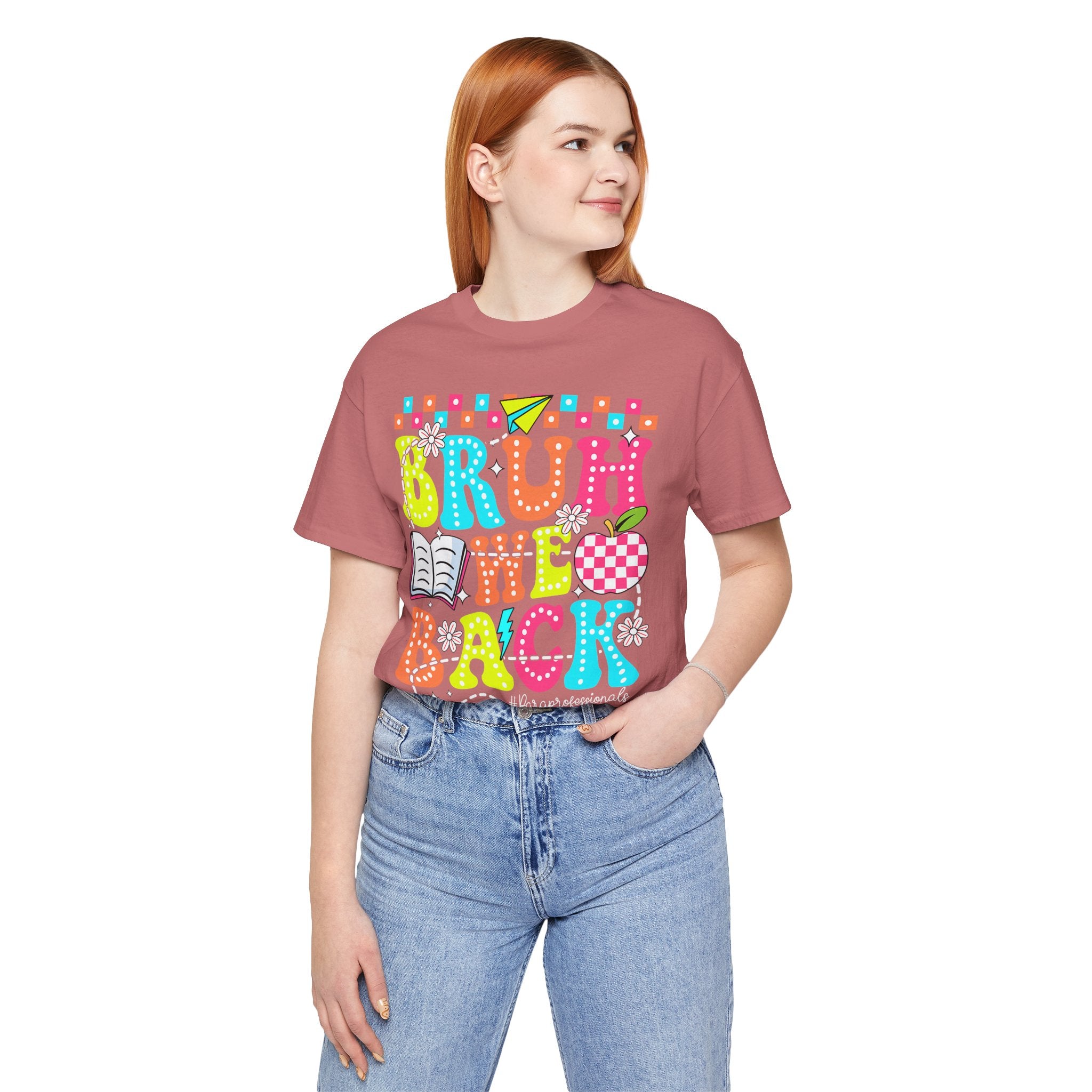 Back to School Tee — "Bruh We Back" Colorful Graphic Shirt
