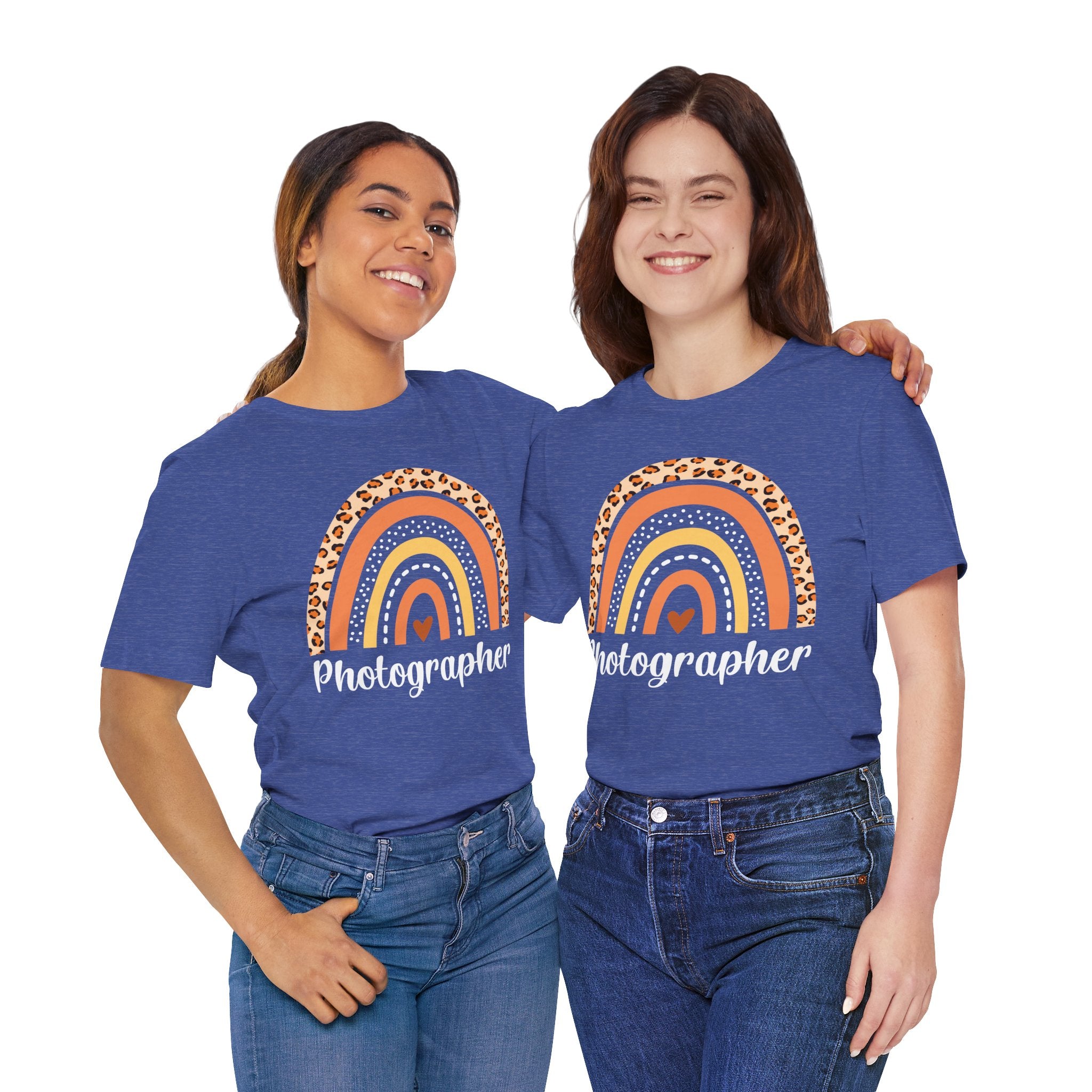 Leopard Rainbow  Photographer Tee — Boho Heart Graphic T-Shirt