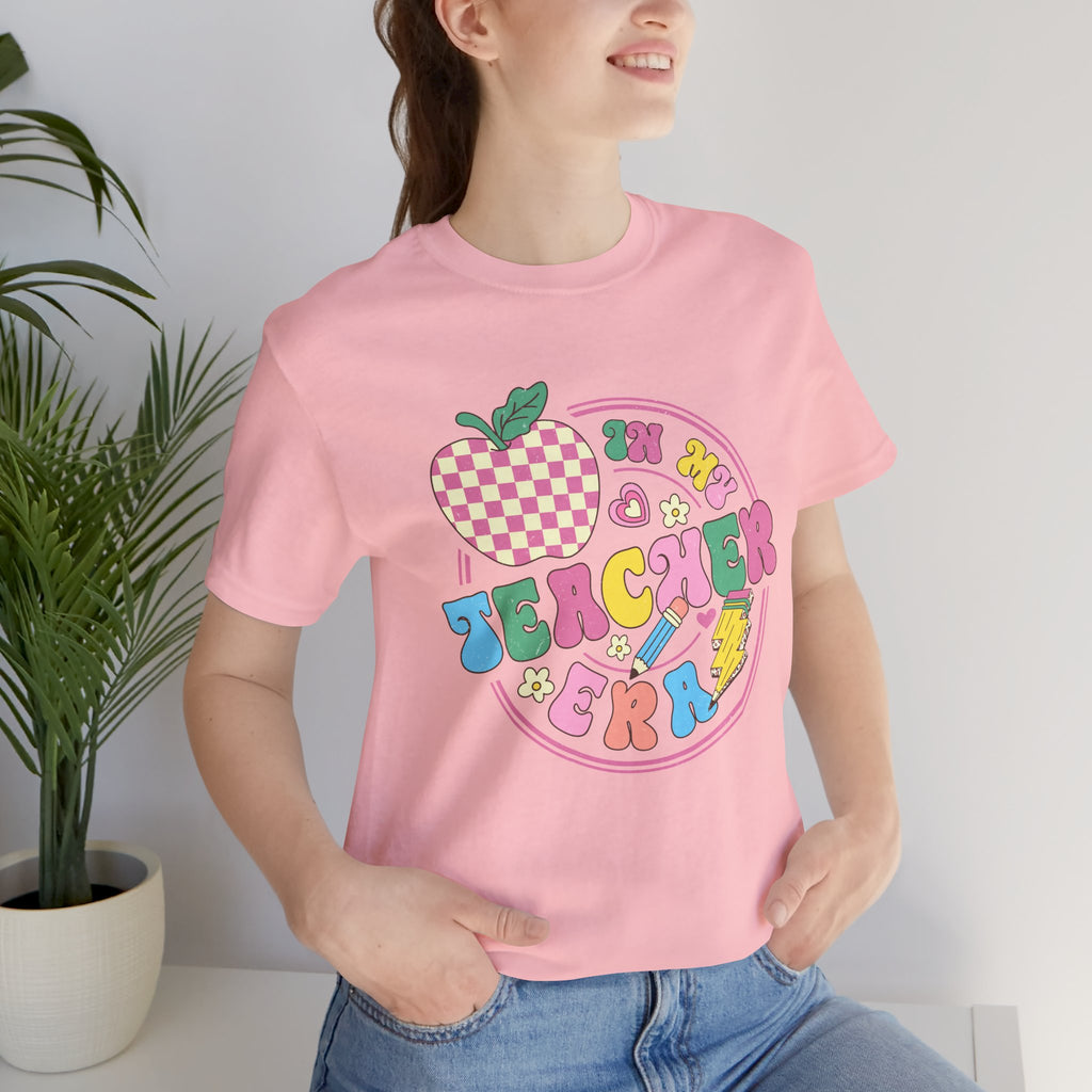 Teacher Vibes Tee — Cute Retro Apple Classroom Graphic T-Shirt
