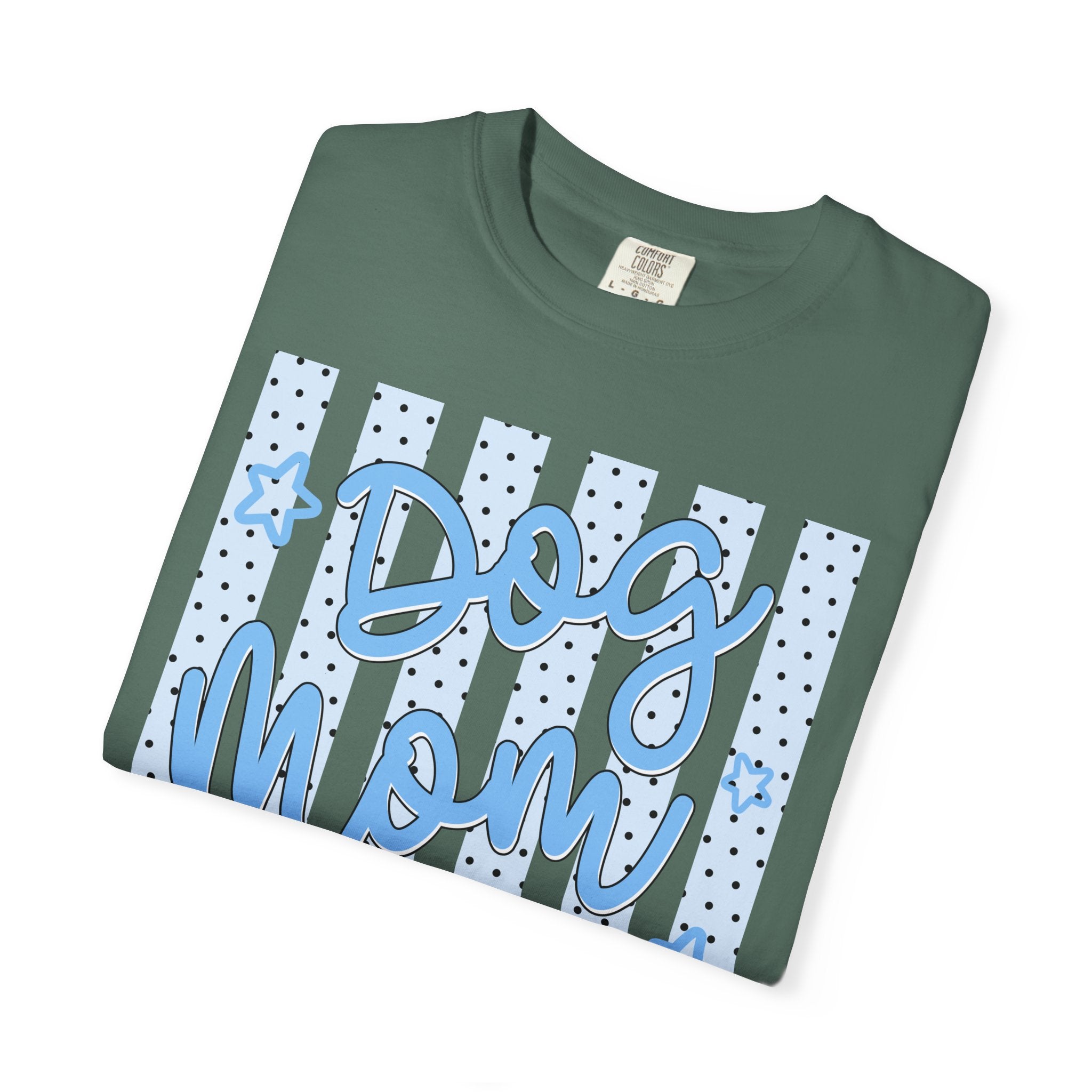 Dog Mom T-Shirt – Blue Stars & Stripes Pet Mom Tee