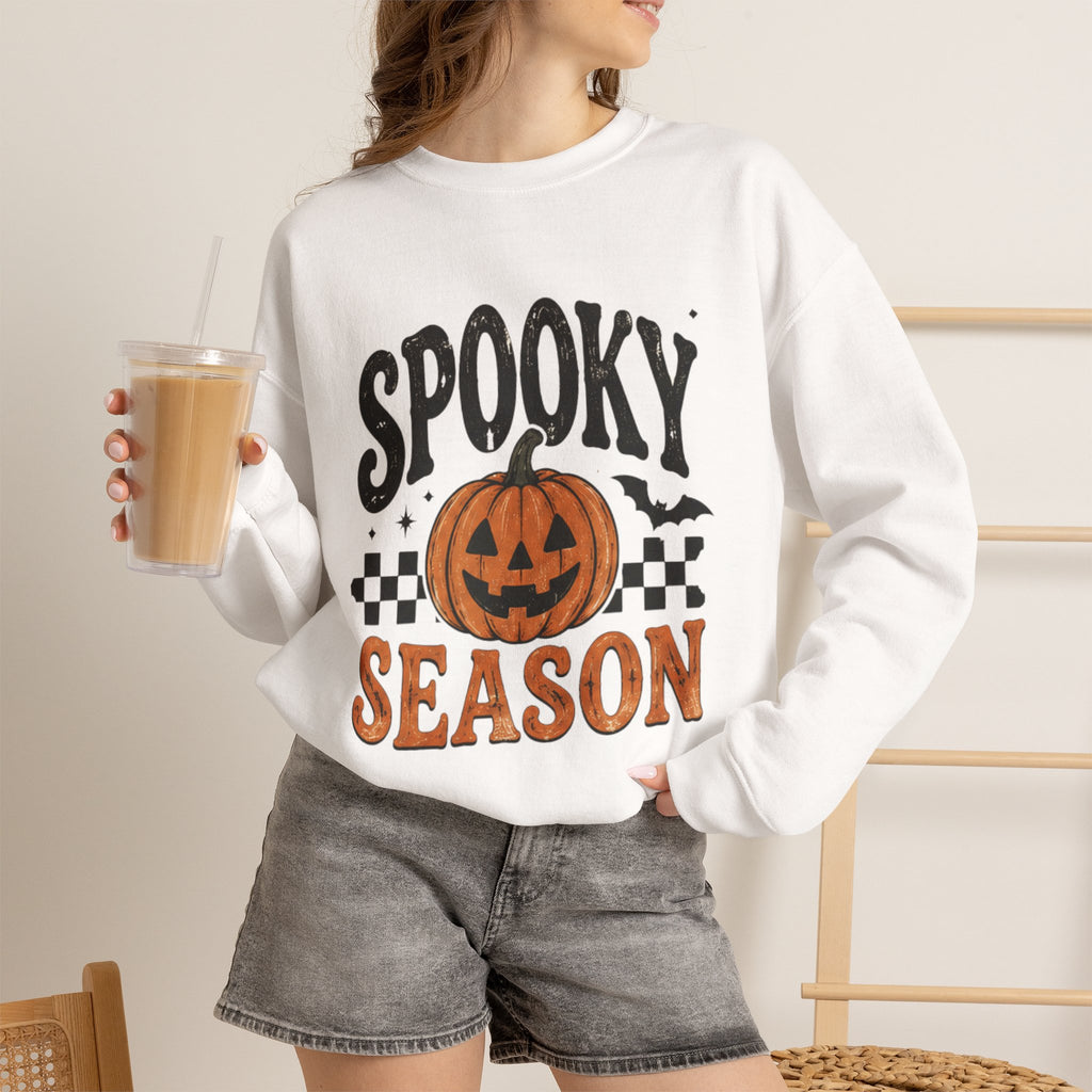 Spooky Season Sweatshirt — Pumpkin Jack-O'-Lantern Halloween Crewneck