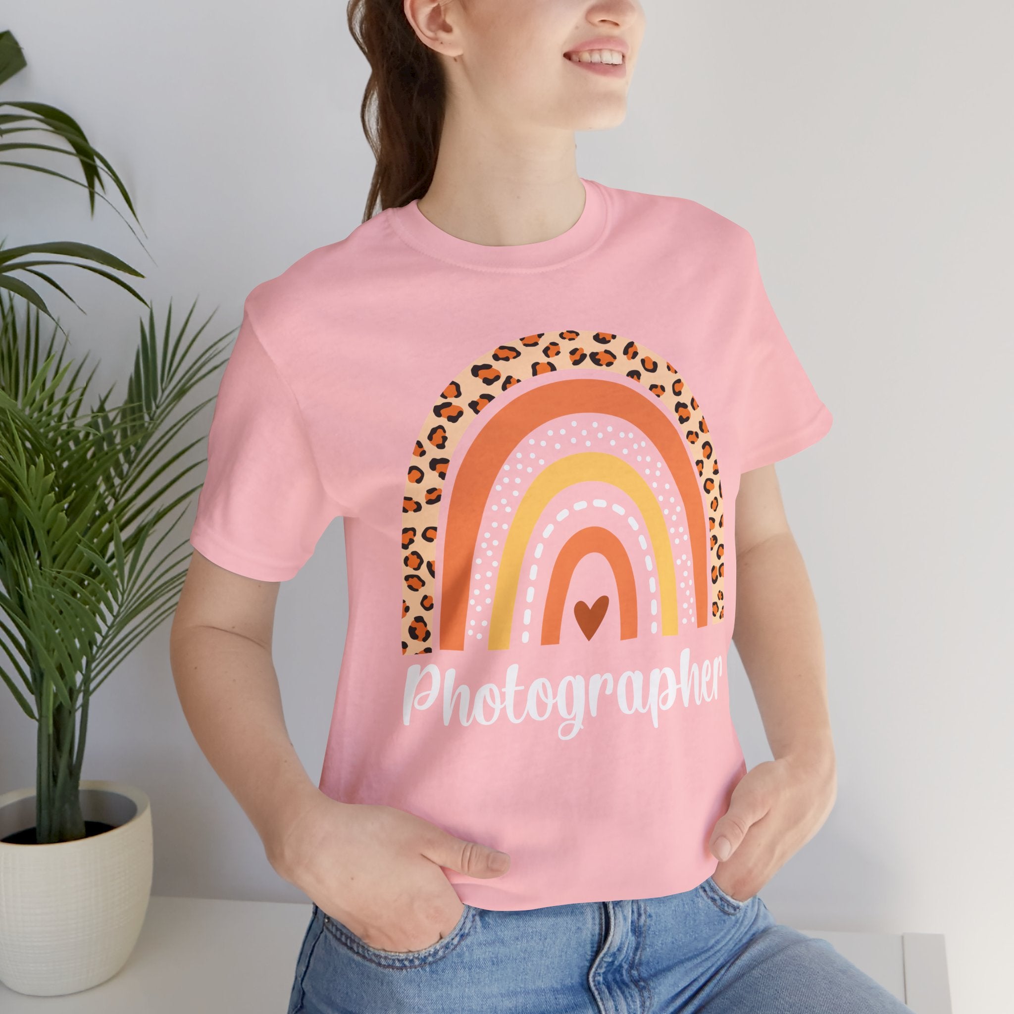 Leopard Rainbow  Photographer Tee — Boho Heart Graphic T-Shirt