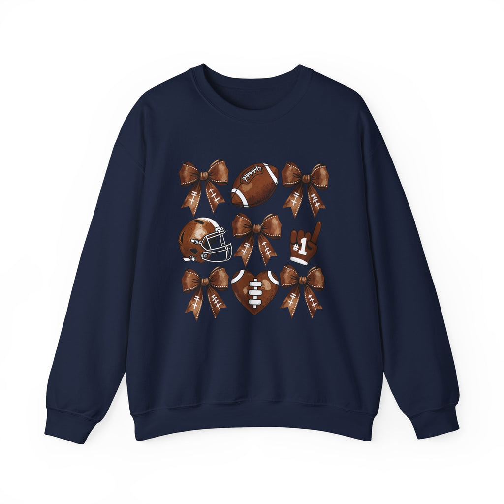 Football Ribbon Icons Crewneck Sweatshirt
