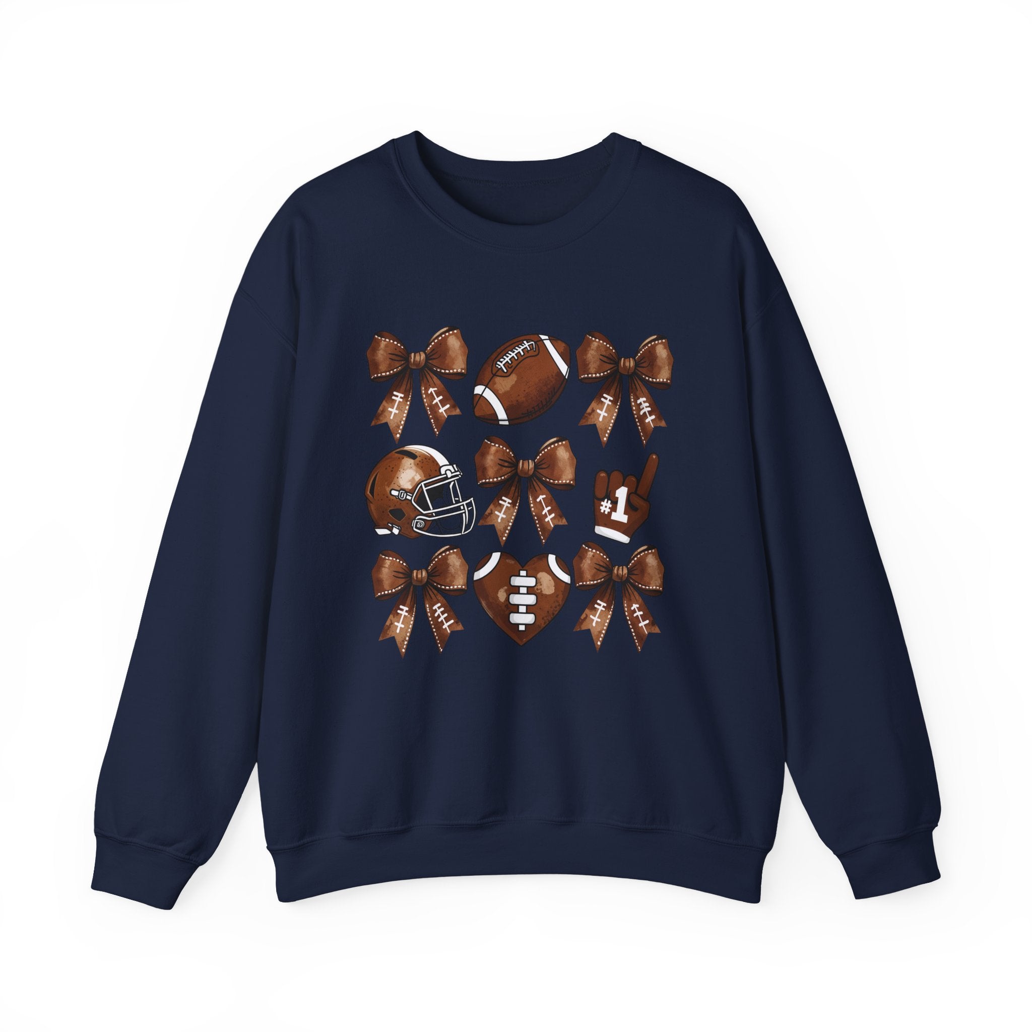 Football Ribbon Icons Crewneck Sweatshirt