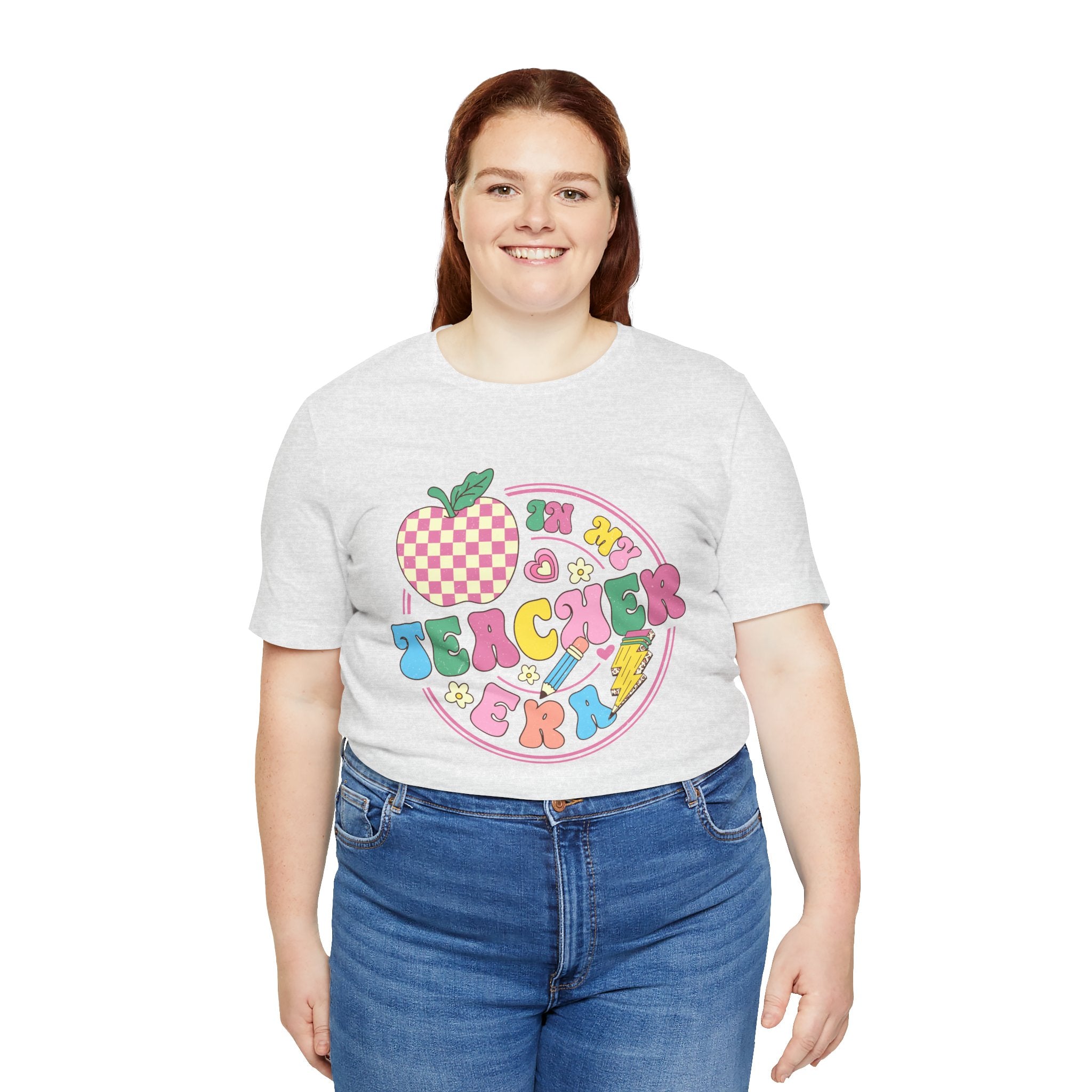 Teacher Vibes Tee — Cute Retro Apple Classroom Graphic T-Shirt