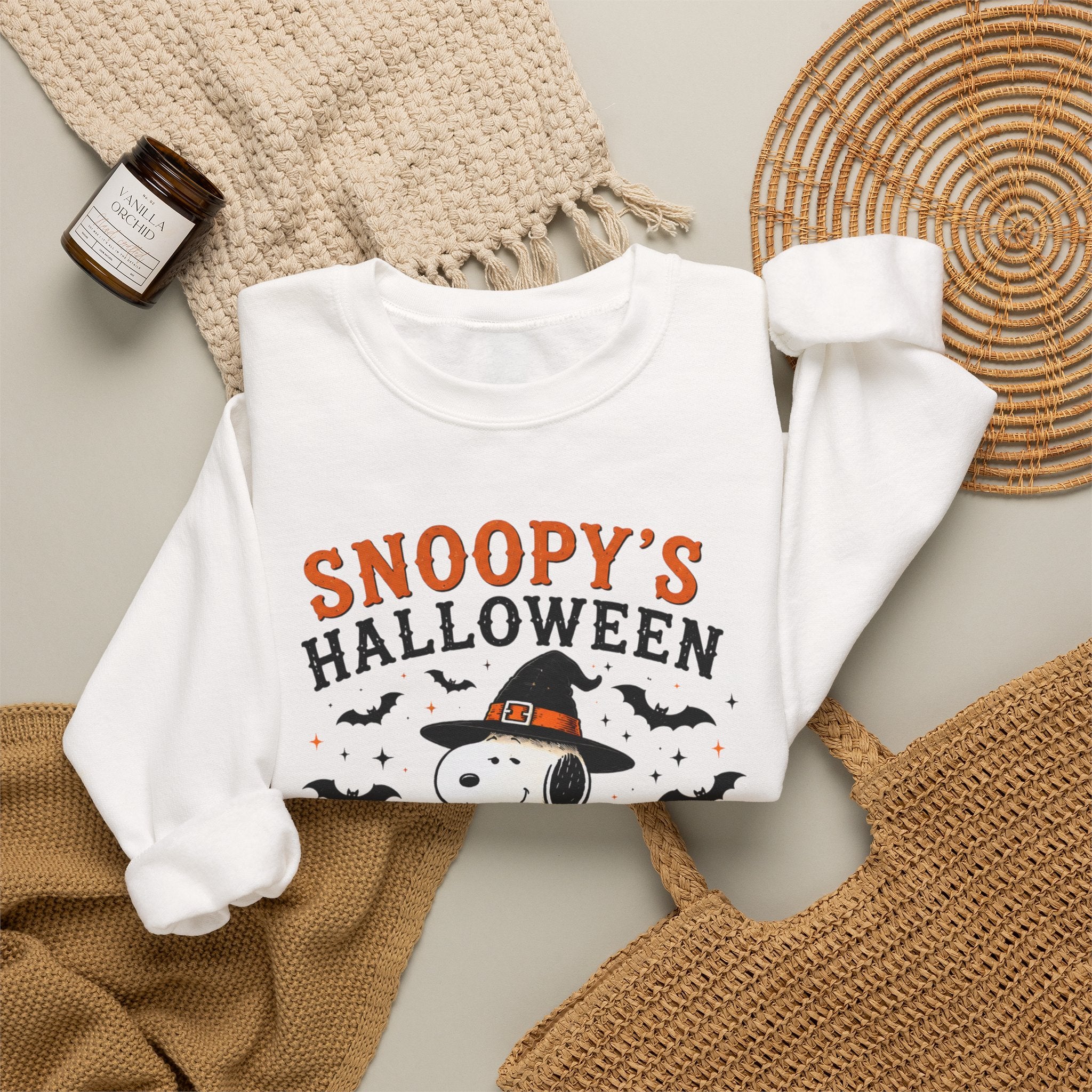 Snoopy Halloween Crewneck Sweatshirt – Spooky Season Trick-or-Treat Design