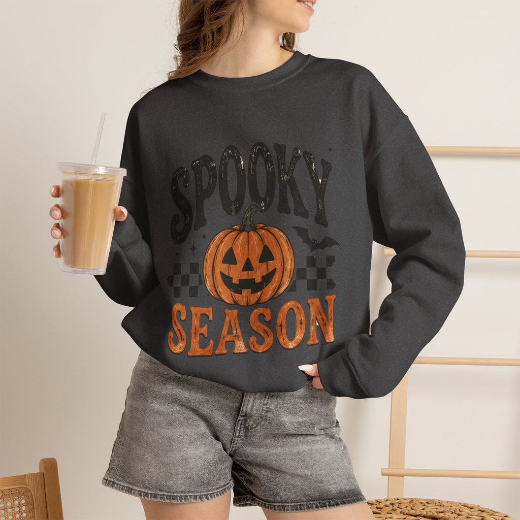 Spooky Season Sweatshirt — Pumpkin Jack-O'-Lantern Halloween Crewneck