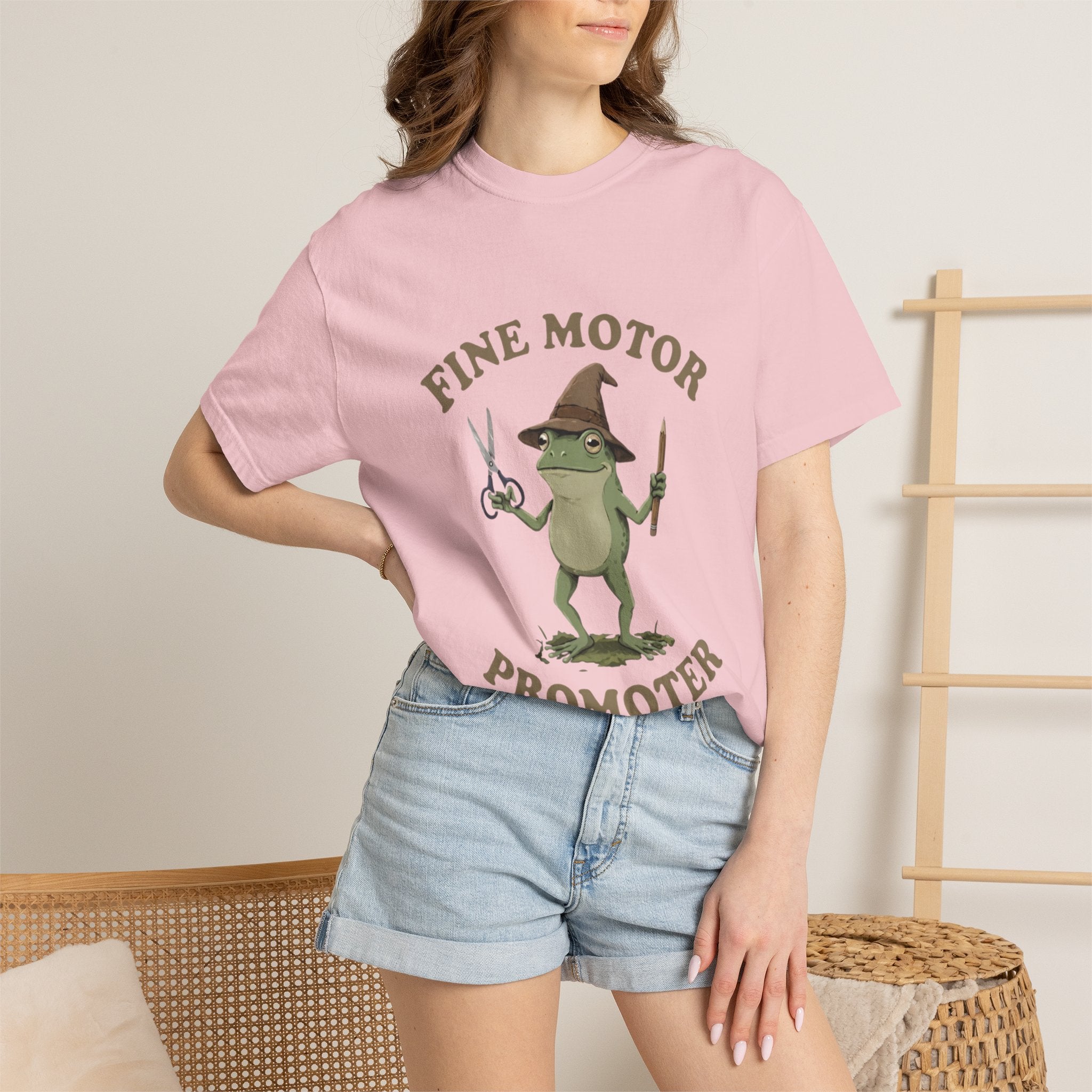Fine Motor Promoter T-Shirt — Cute Frog Teacher Occupational Therapy Tee