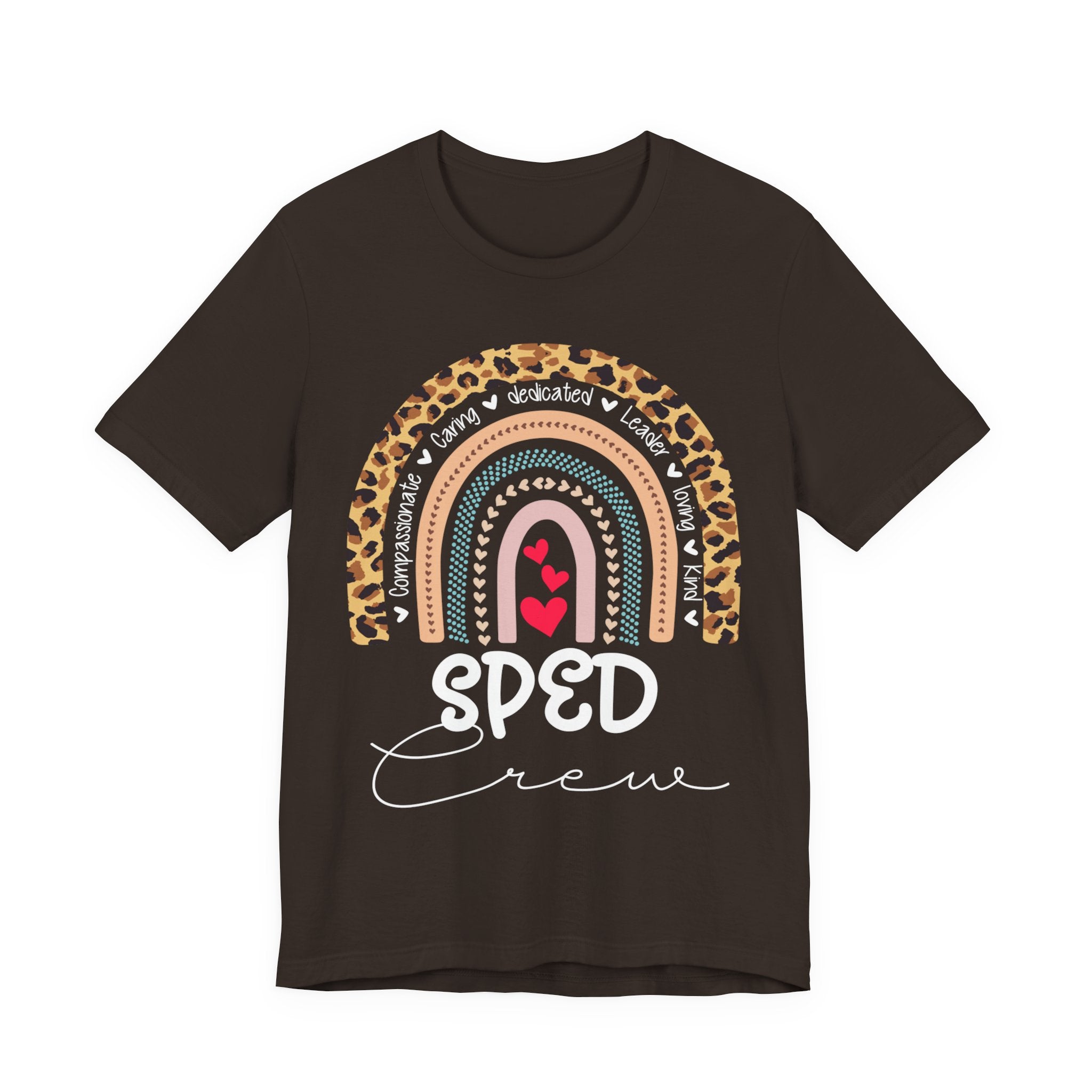 Leopard Rainbow Tee — Cute Pastel Heart Rainbow Graphic T-Shirt