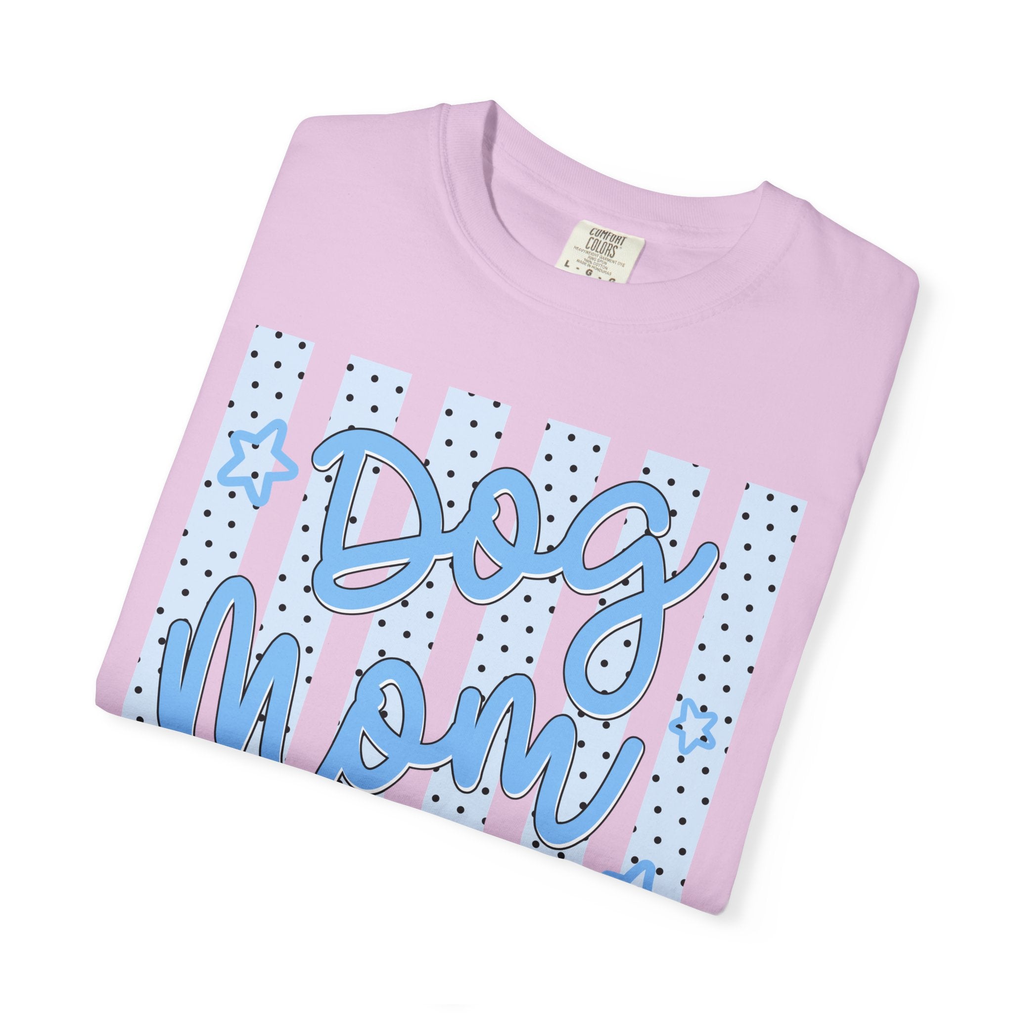 Dog Mom T-Shirt – Blue Stars & Stripes Pet Mom Tee