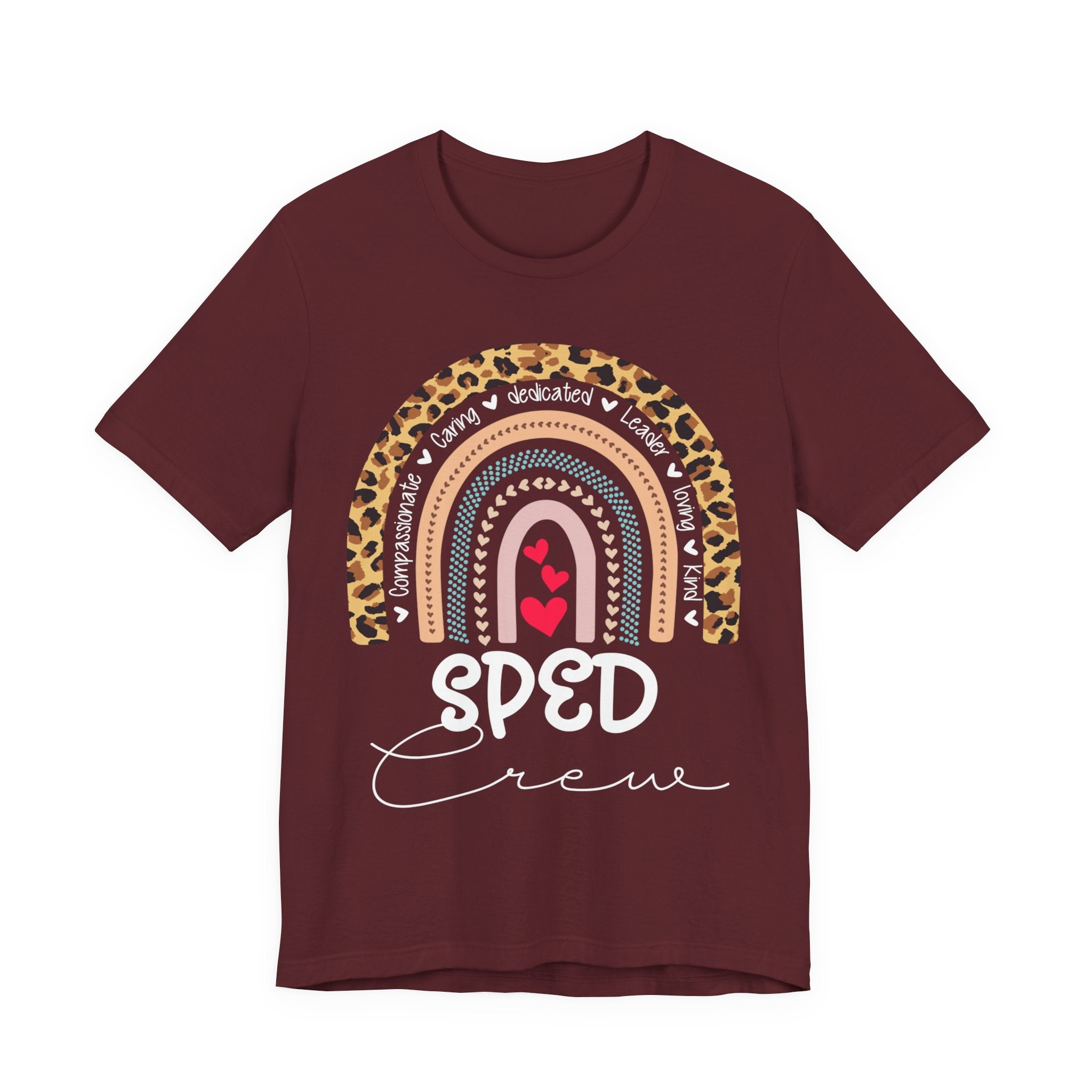 Leopard Rainbow Tee — Cute Pastel Heart Rainbow Graphic T-Shirt