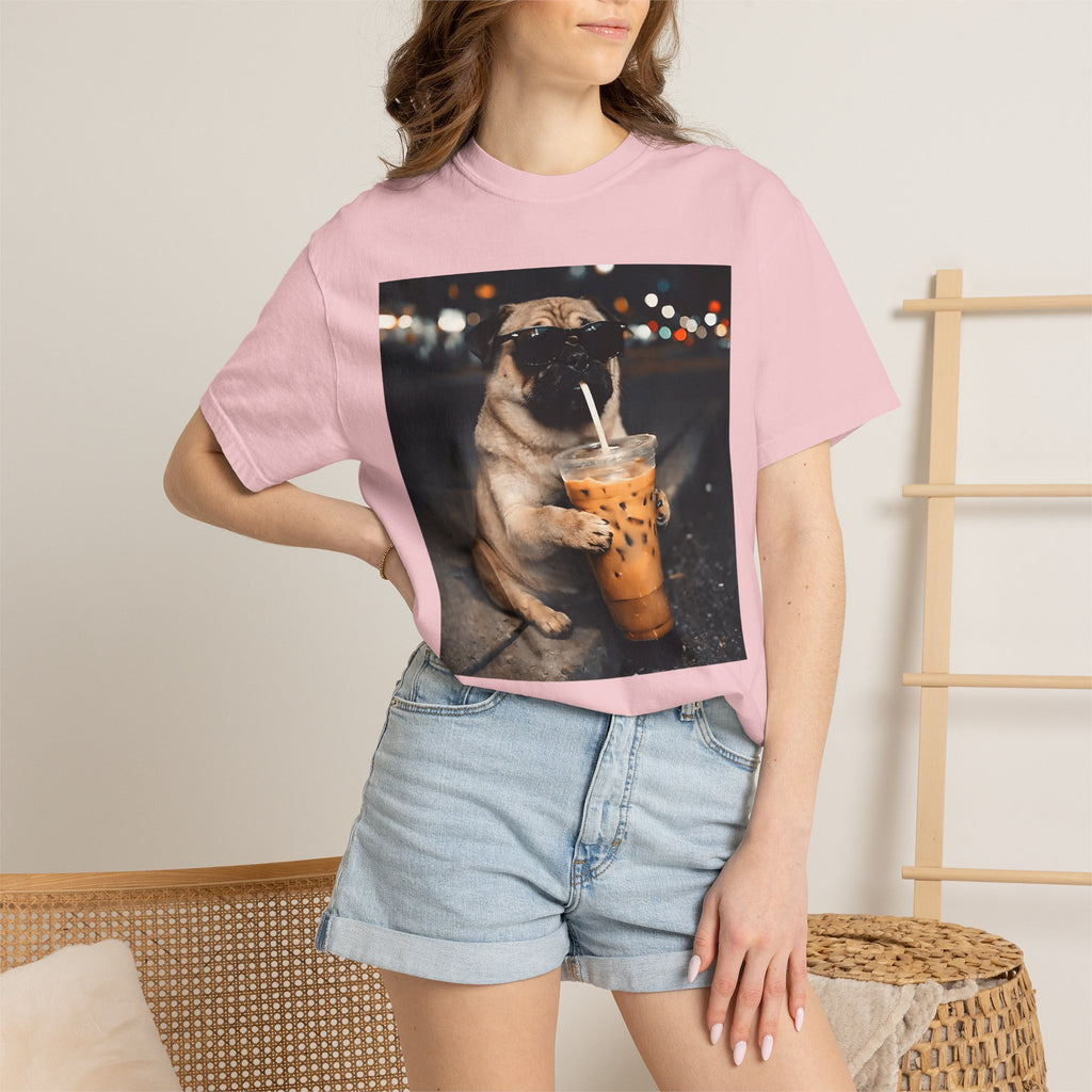 Pug Drinking Boba T‑Shirt — Cute Dog Bubble Tea Graphic Tee