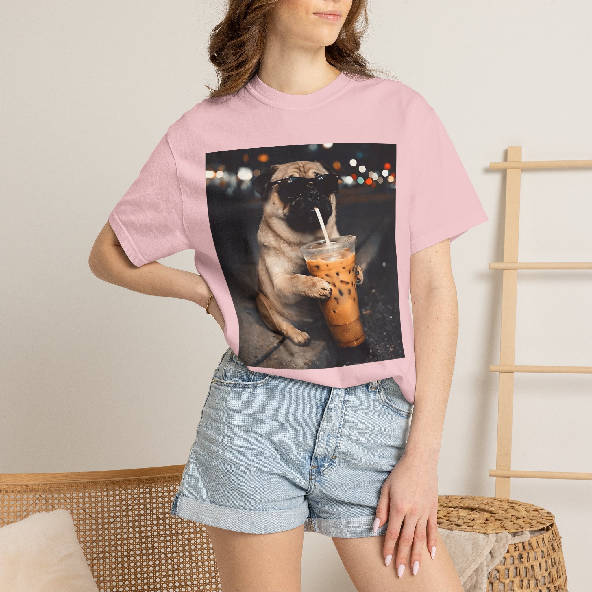 Pug Drinking Boba T‑Shirt — Cute Dog Bubble Tea Graphic Tee
