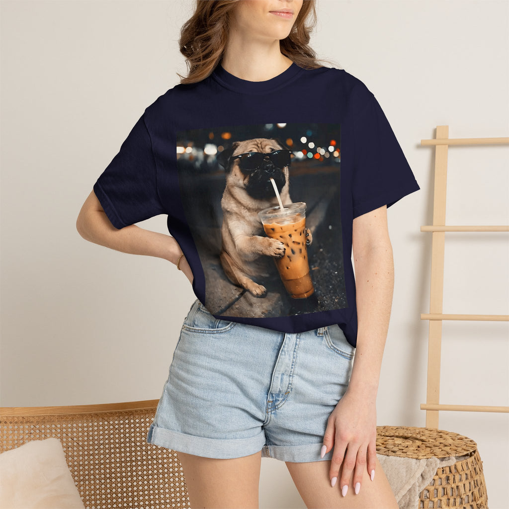 Pug Drinking Boba T‑Shirt — Cute Dog Bubble Tea Graphic Tee