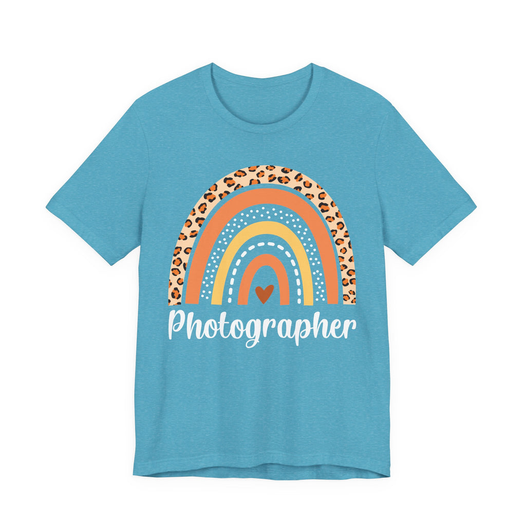 Leopard Rainbow  Photographer Tee — Boho Heart Graphic T-Shirt