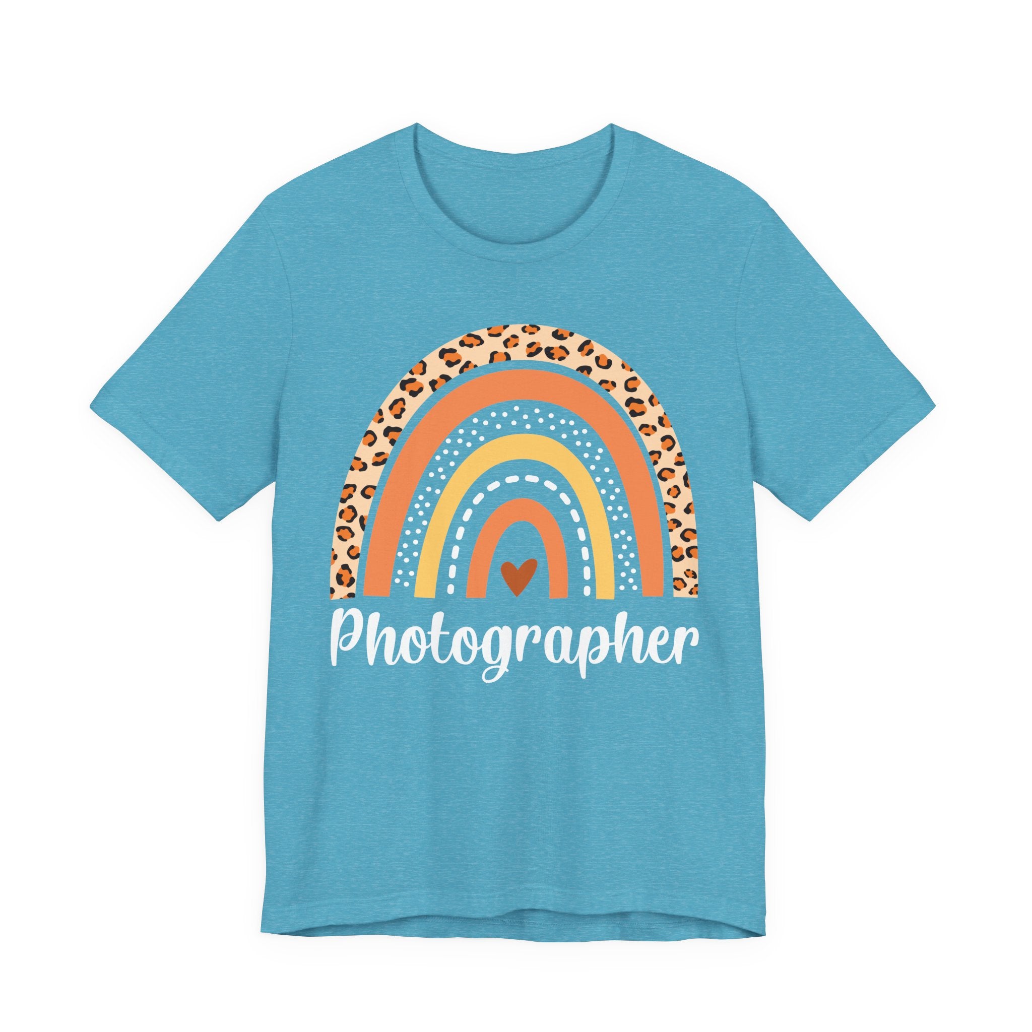 Leopard Rainbow  Photographer Tee — Boho Heart Graphic T-Shirt