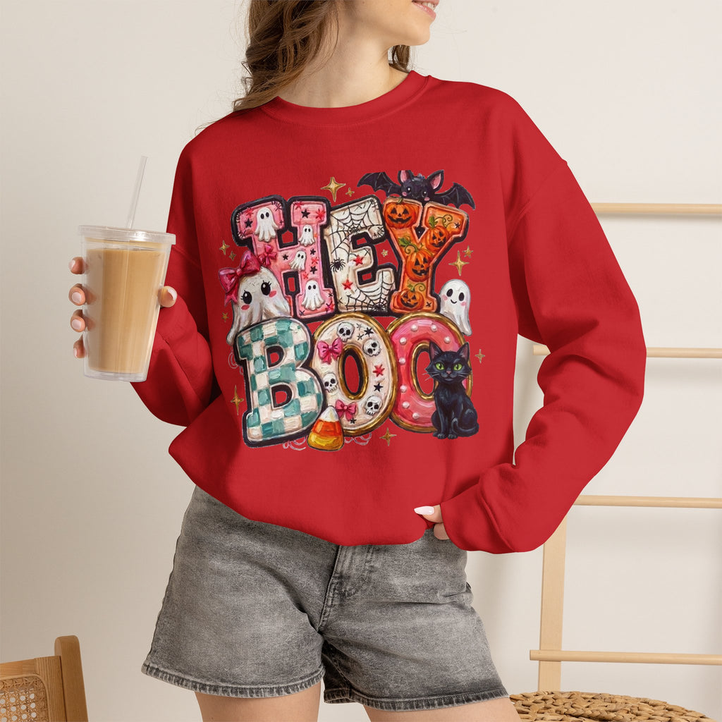 Halloween 'Boo!' Crewneck Sweatshirt – Cute Ghosts & Candy Halloween Pullover