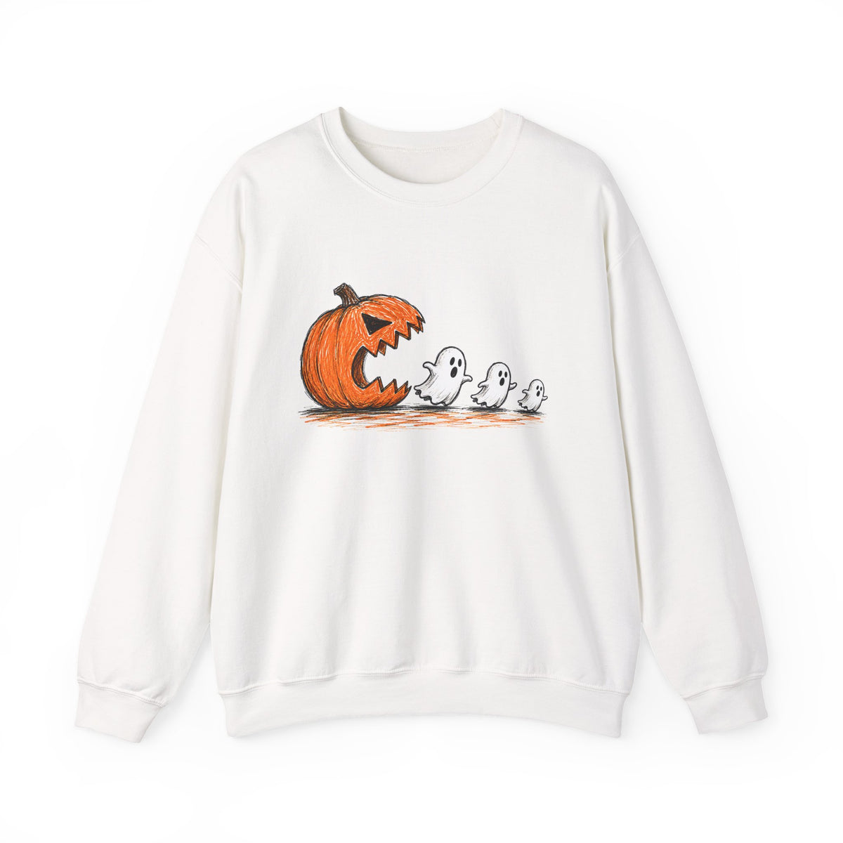 Halloween Pumpkin & Ghosts Crewneck Sweatshirt