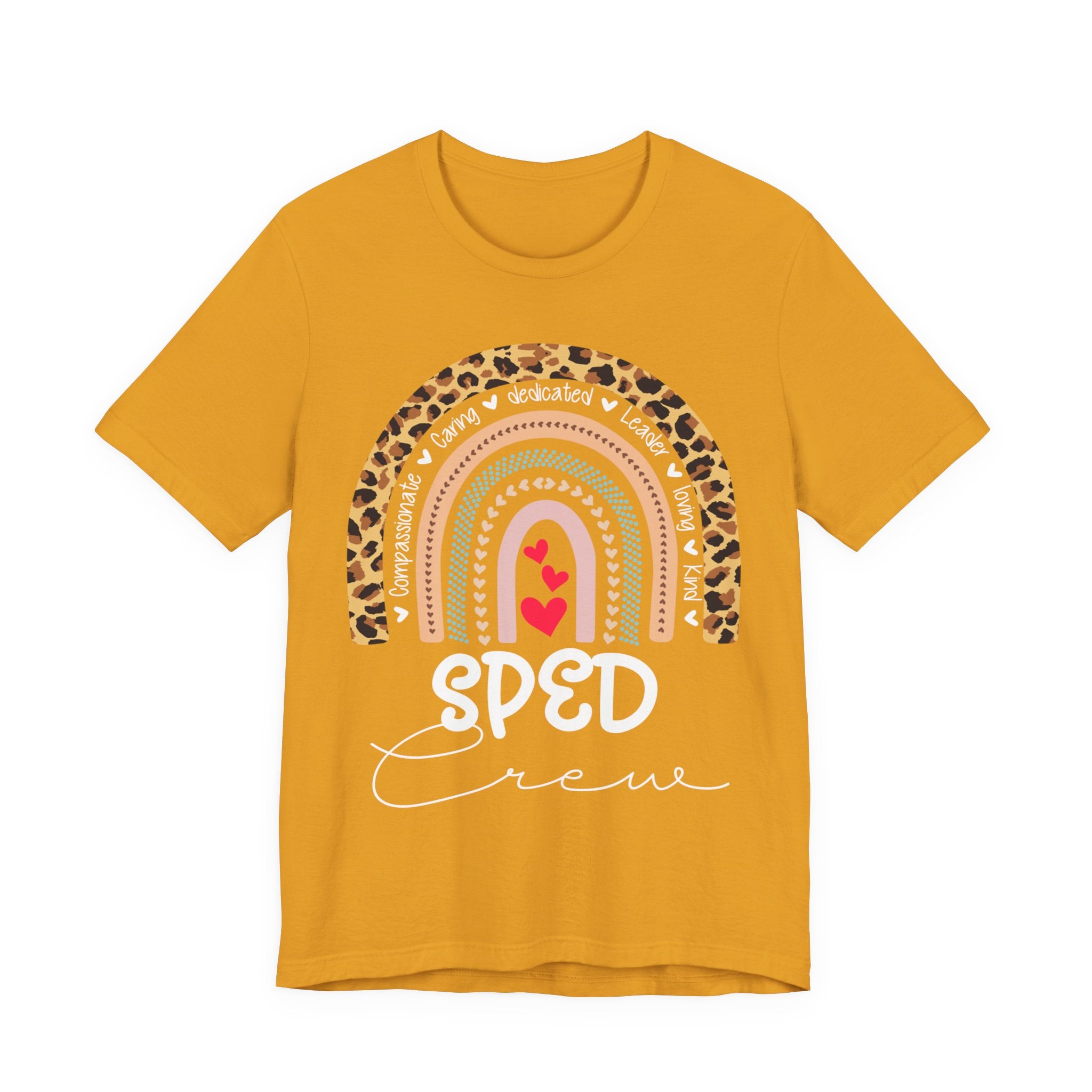 Leopard Rainbow Tee — Cute Pastel Heart Rainbow Graphic T-Shirt