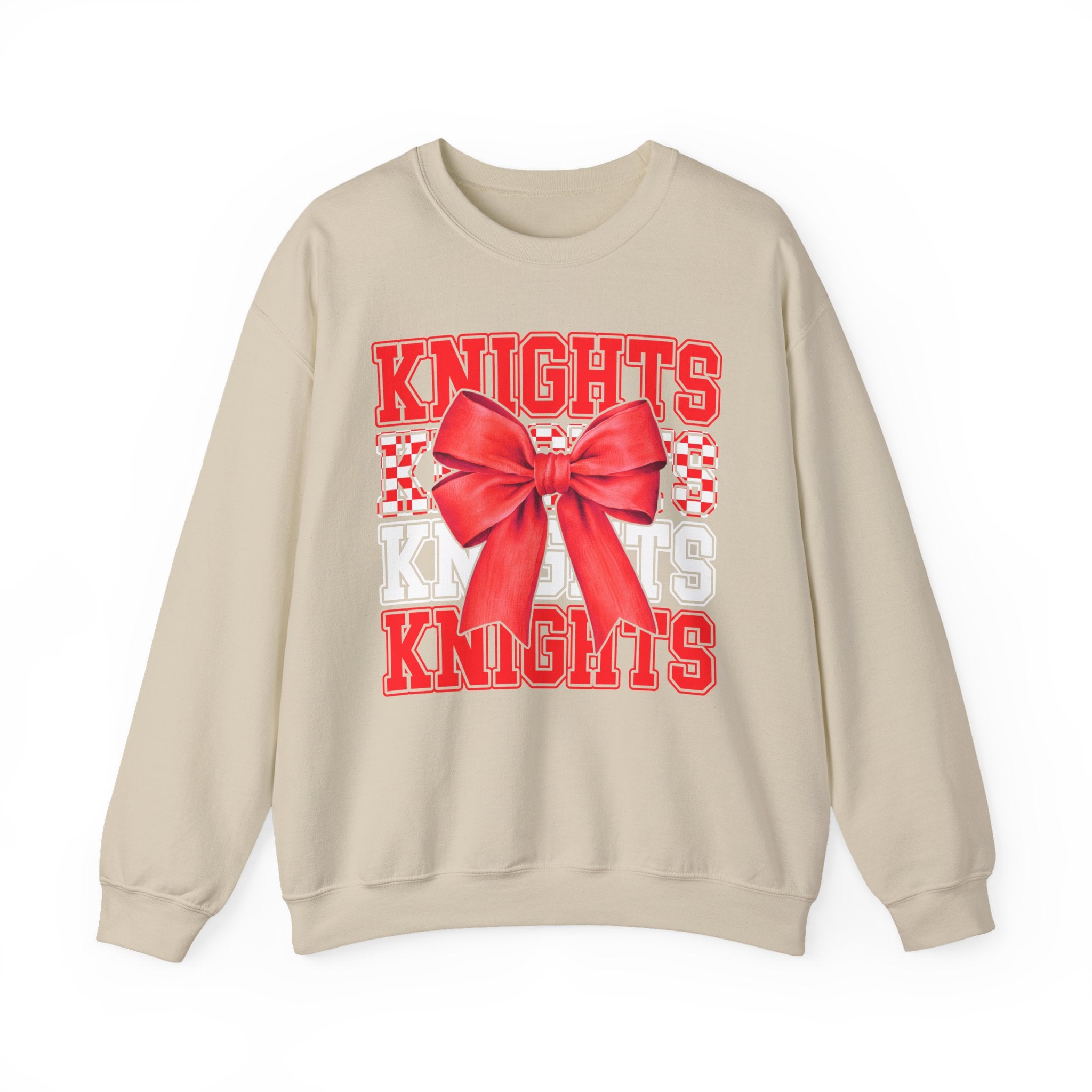 Crewneck Sweatshirt — 'Knights' Red Bow School Spirit  Crew