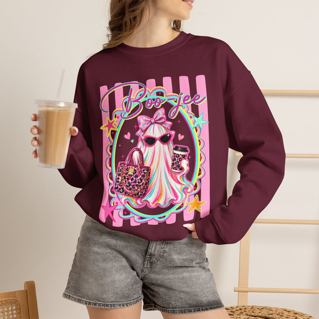 Halloween Crewneck Sweatshirt — "Boo-jee" Cute Ghost Fashion Graphic