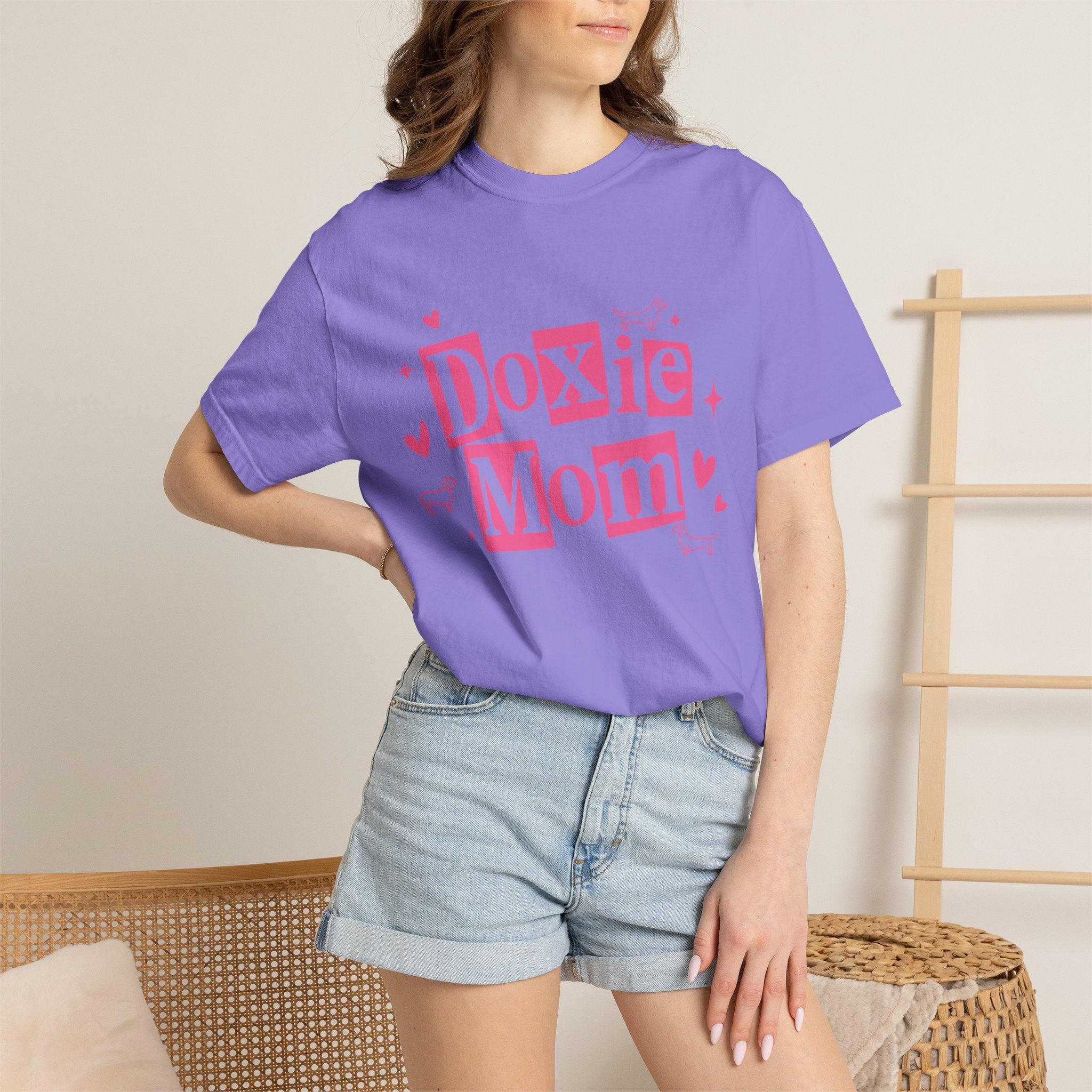 Doxie Mom T-Shirt — Cute Pink Dachshund Dog Mom Tee
