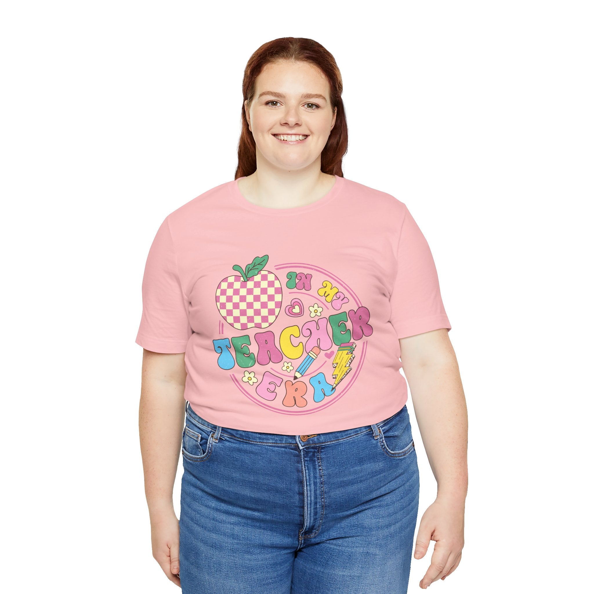 Teacher Vibes Tee — Cute Retro Apple Classroom Graphic T-Shirt