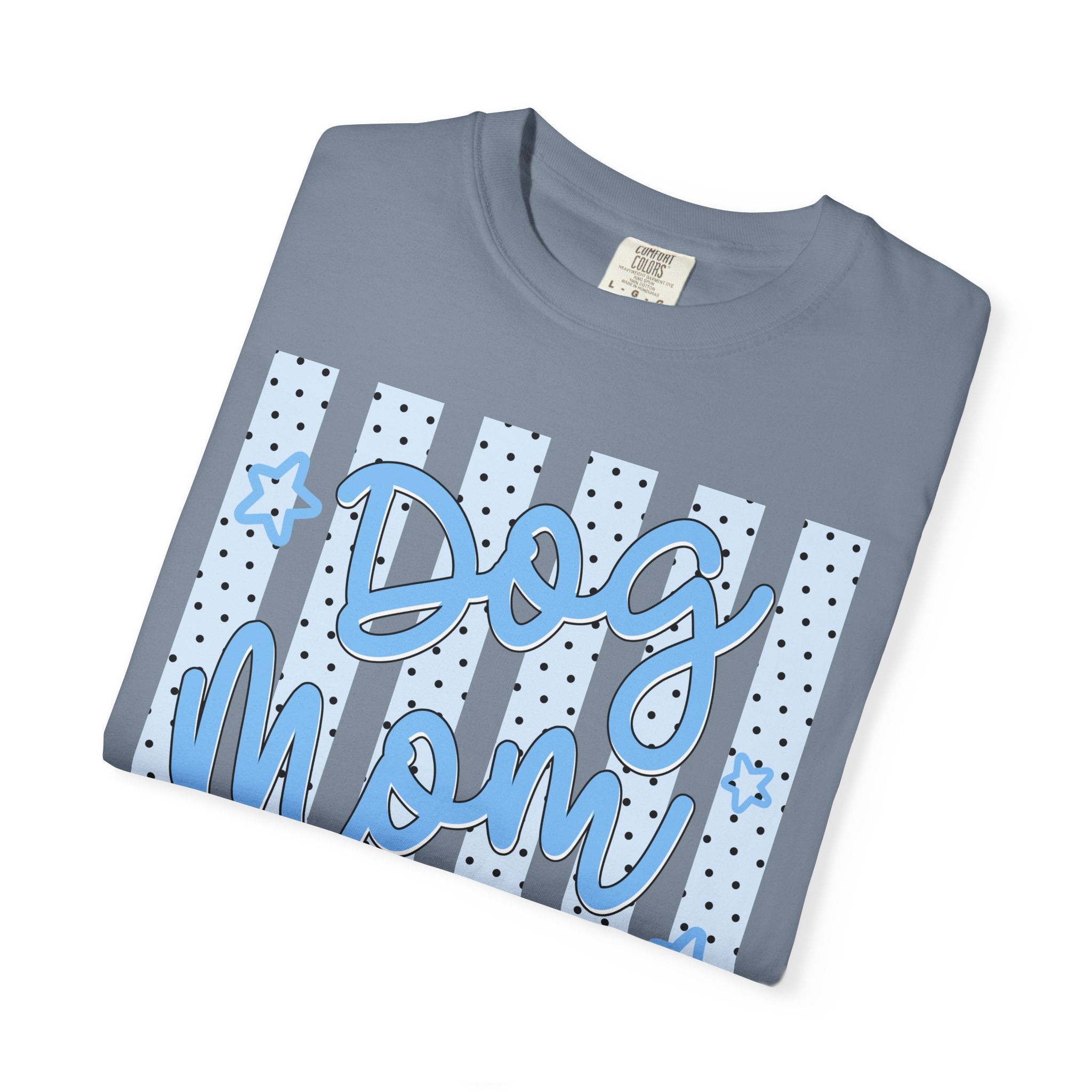 Dog Mom T-Shirt – Blue Stars & Stripes Pet Mom Tee