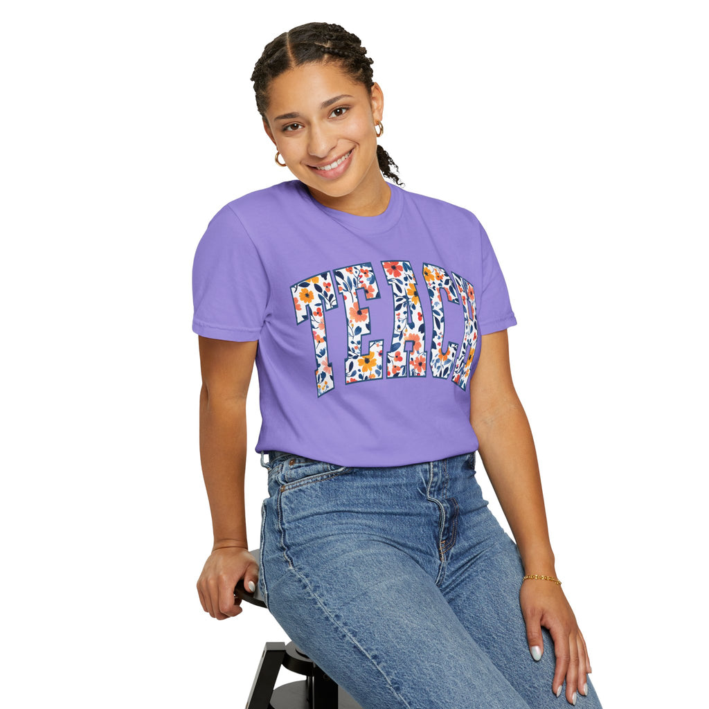 Teach Floral T‑Shirt — Floral Pattern TEACH Teacher Appreciation Gift