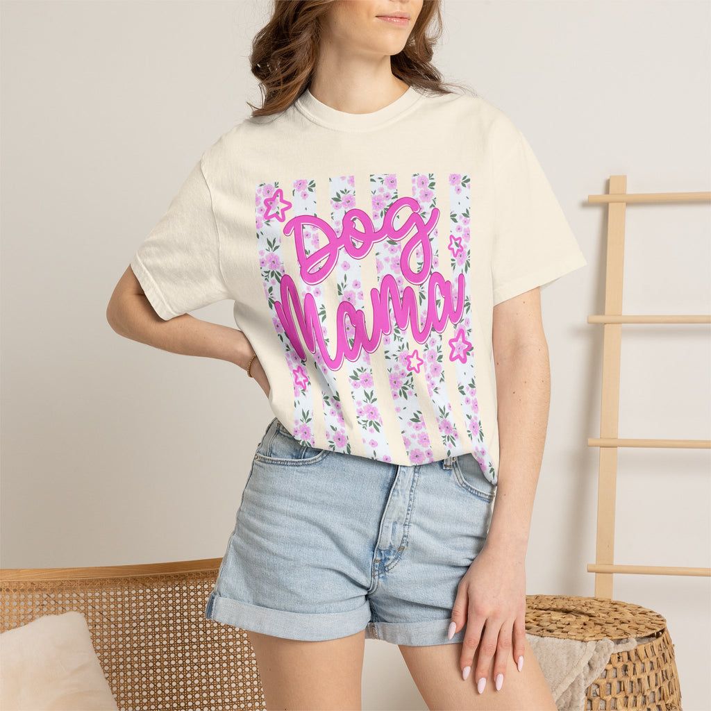Dog Mama Floral Flag T-Shirt