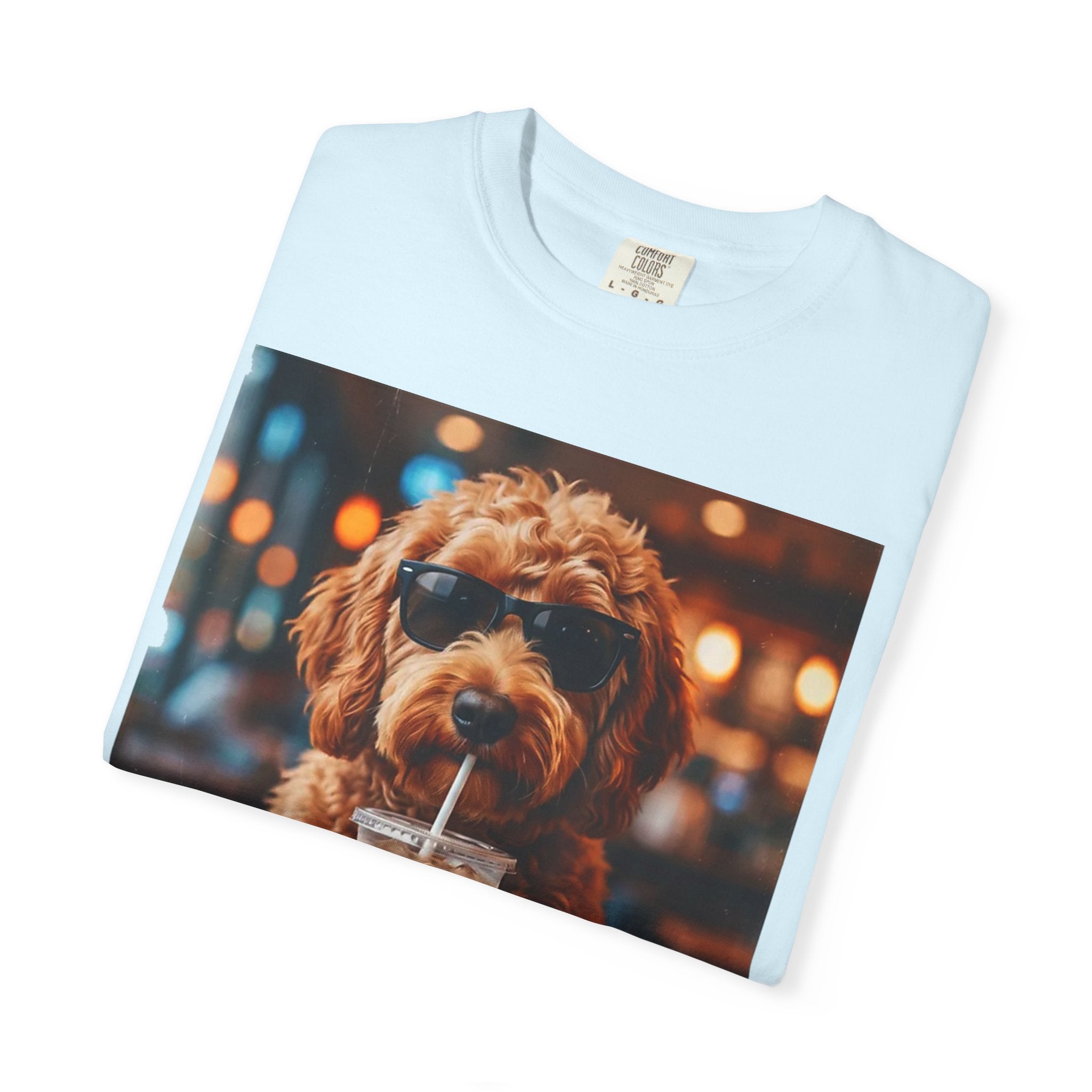 Cool Dog Drinking Iced Coffee T-Shirt