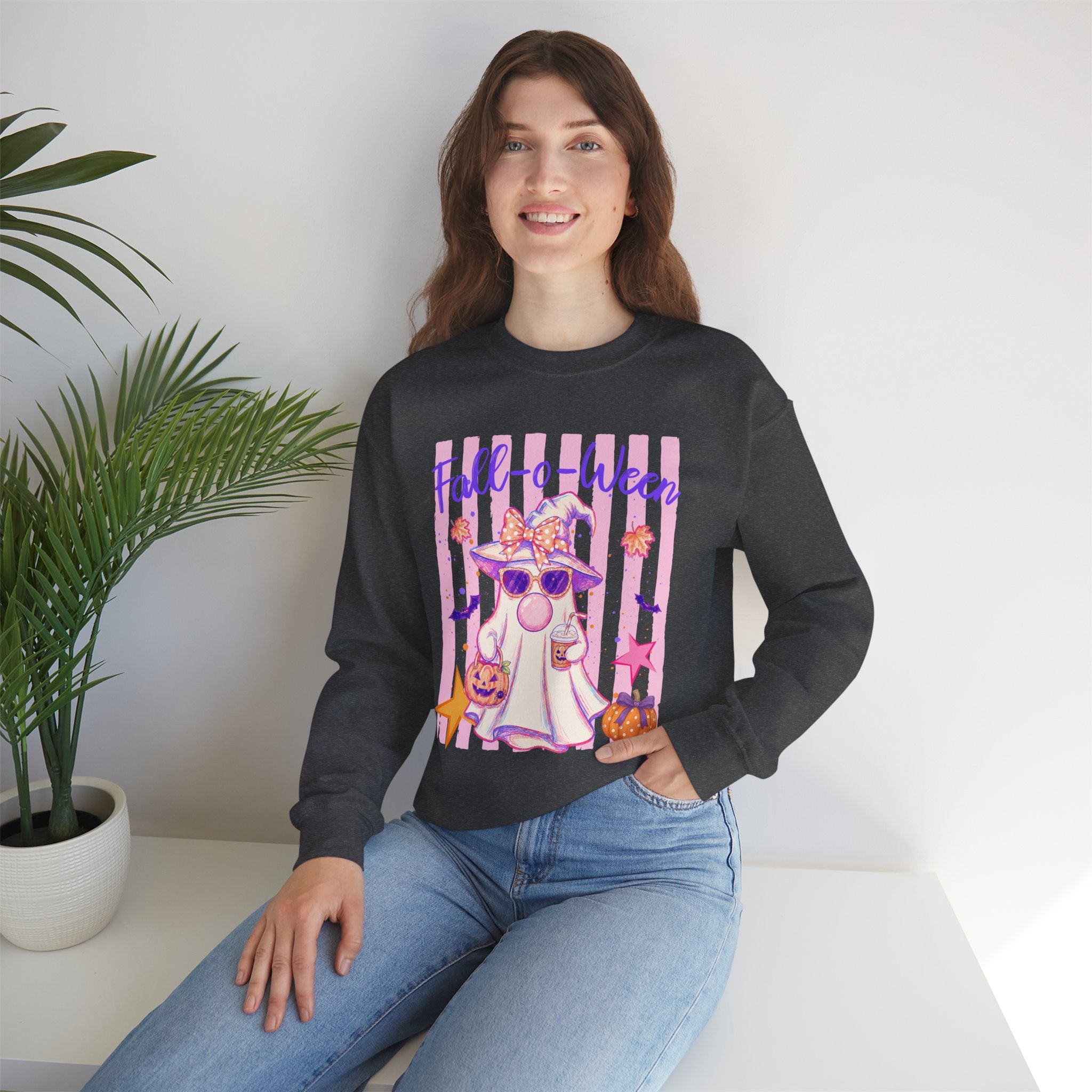 Fall-o-Ween Ghost Sweatshirt – Cute Pastel Halloween Crewneck