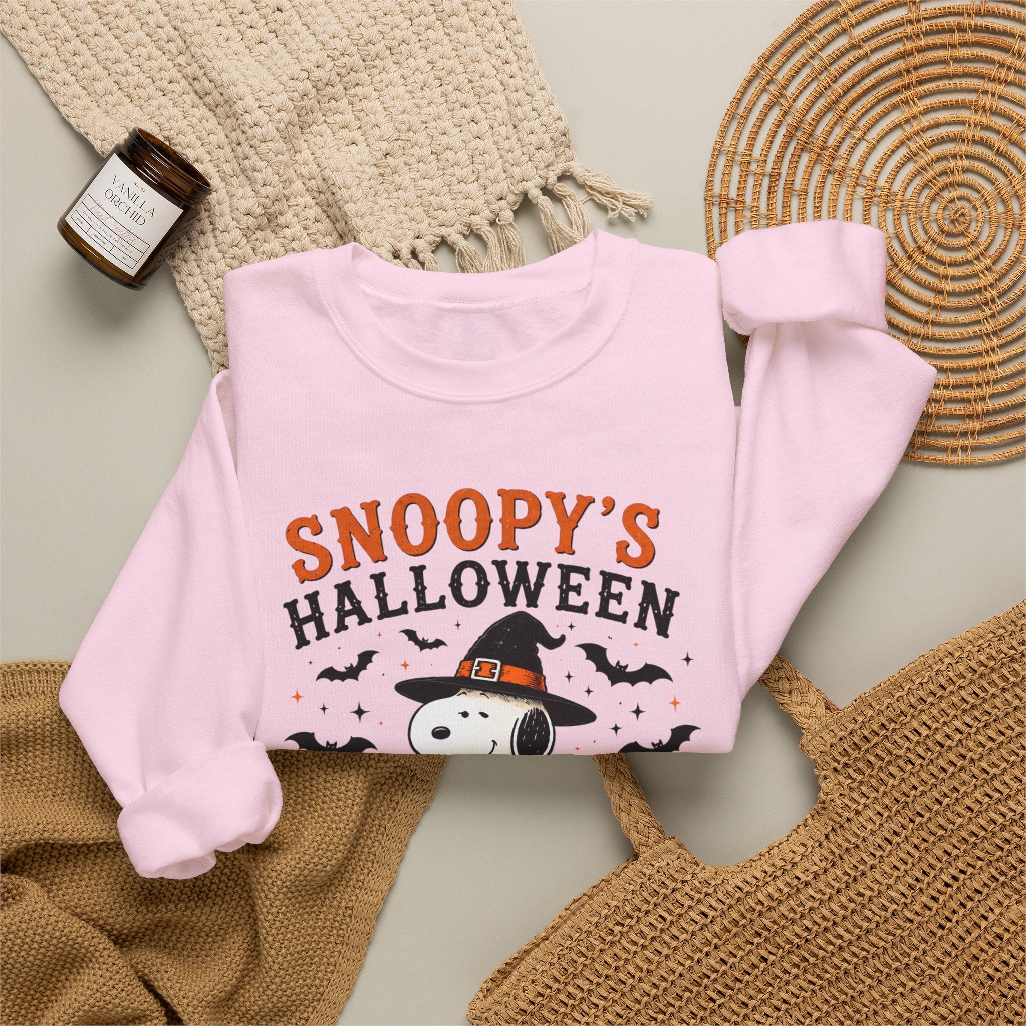 Snoopy Halloween Crewneck Sweatshirt – Spooky Season Trick-or-Treat Design