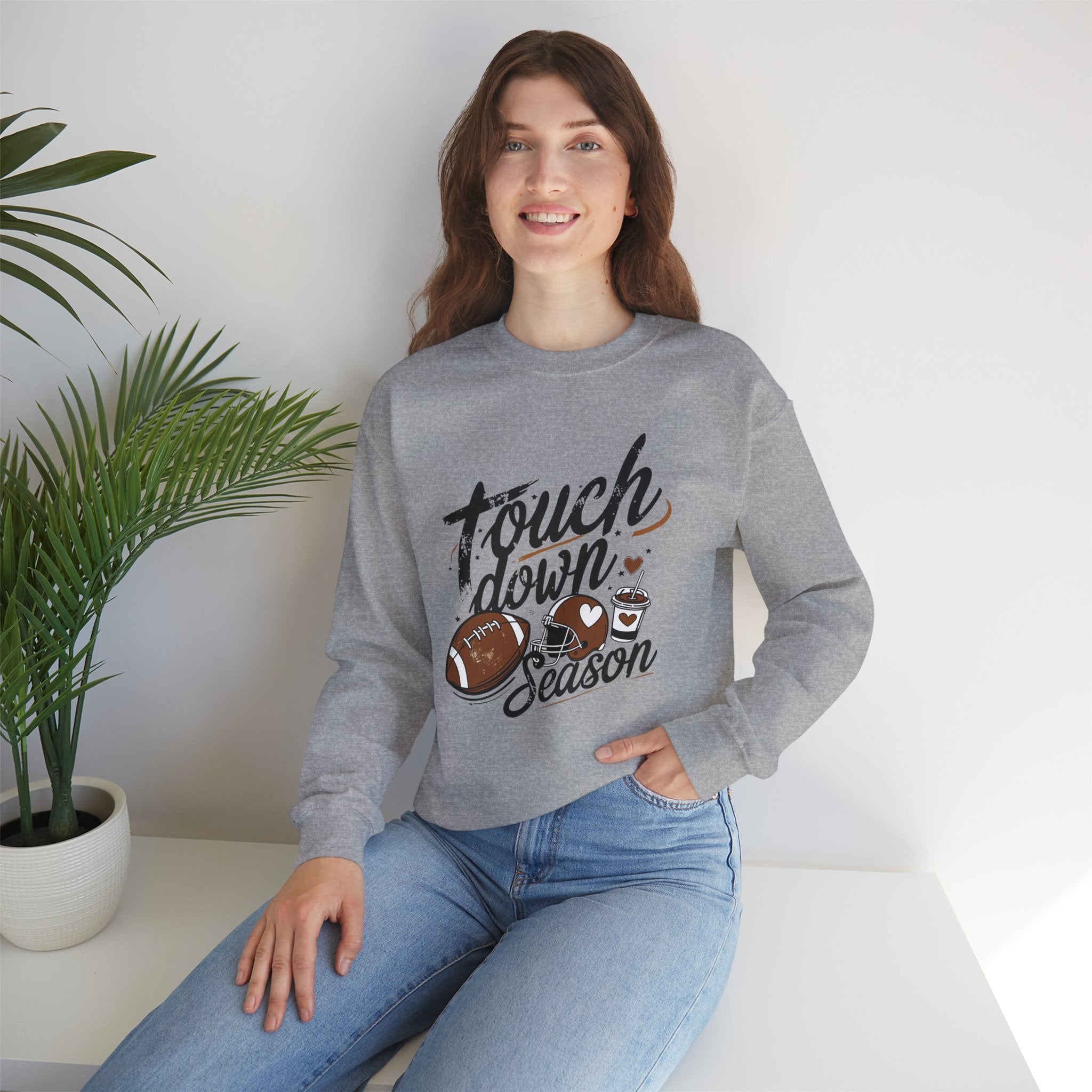 Touchdown Season Crewneck Sweatshirt — Football Fan Game Day Pullover