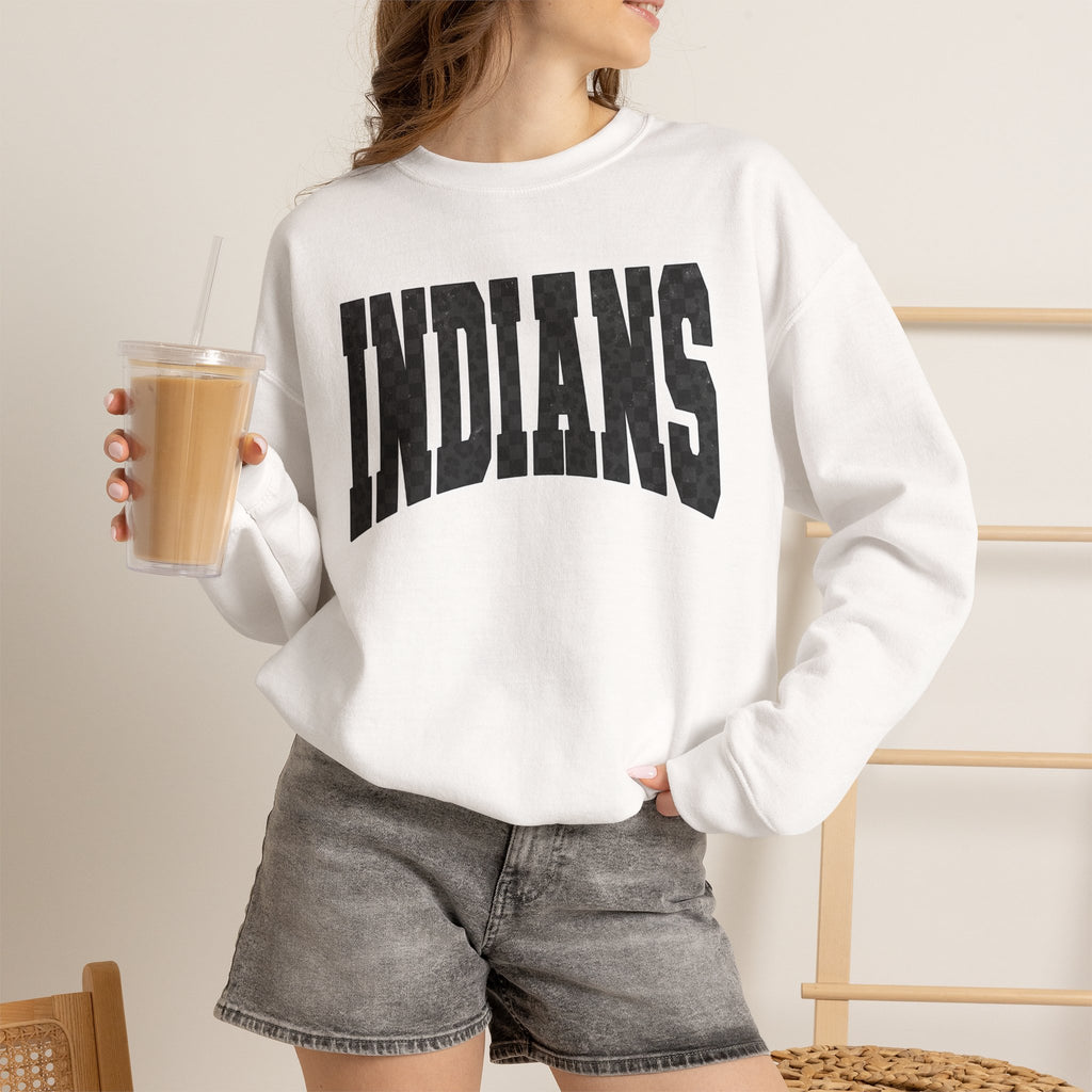 Indians Crewneck Sweatshirt — Vintage Collegiate Logo Pullover