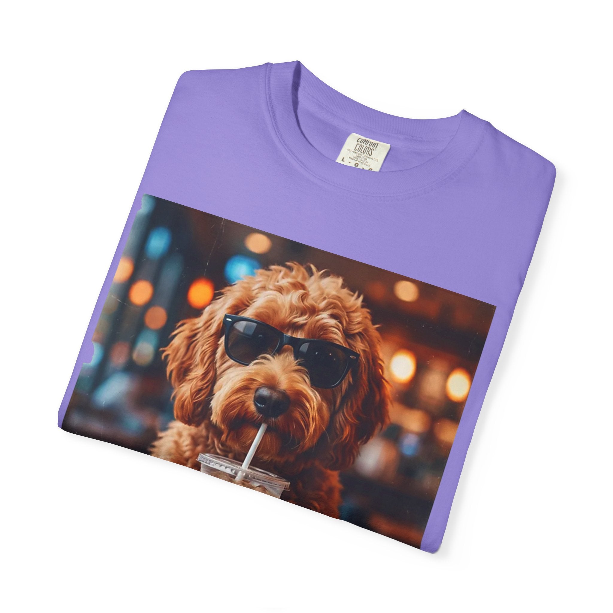 Cool Dog Drinking Iced Coffee T-Shirt