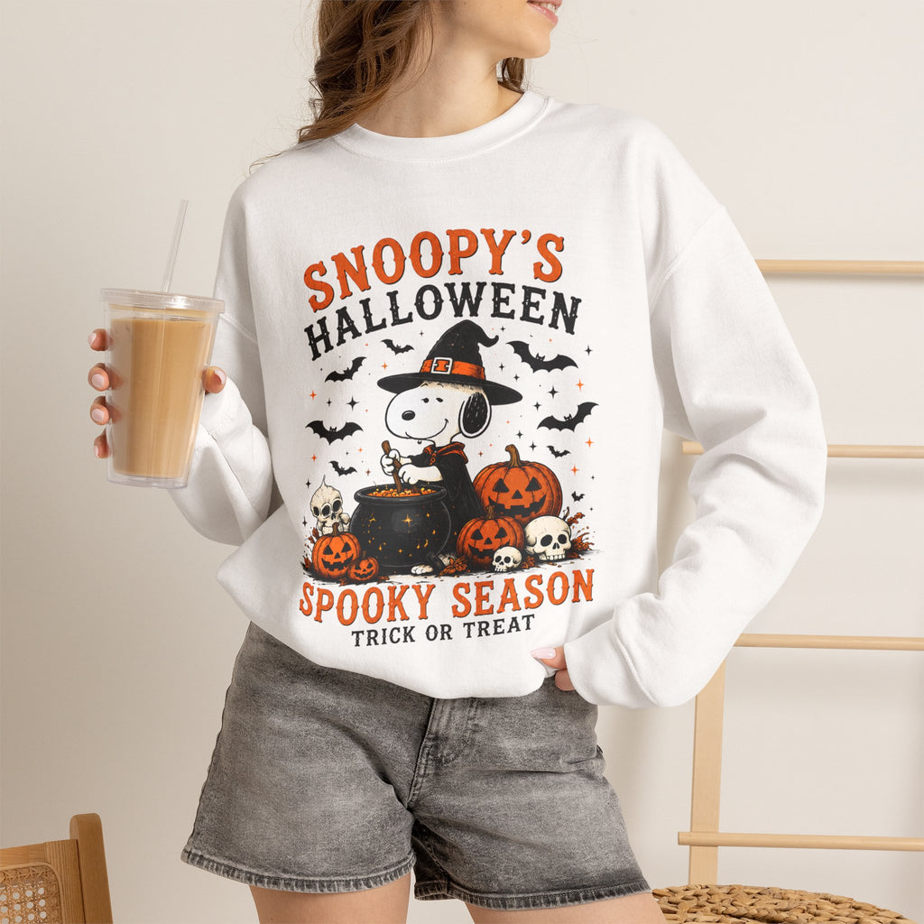 Snoopy Halloween Crewneck Sweatshirt – Spooky Season Trick-or-Treat Design