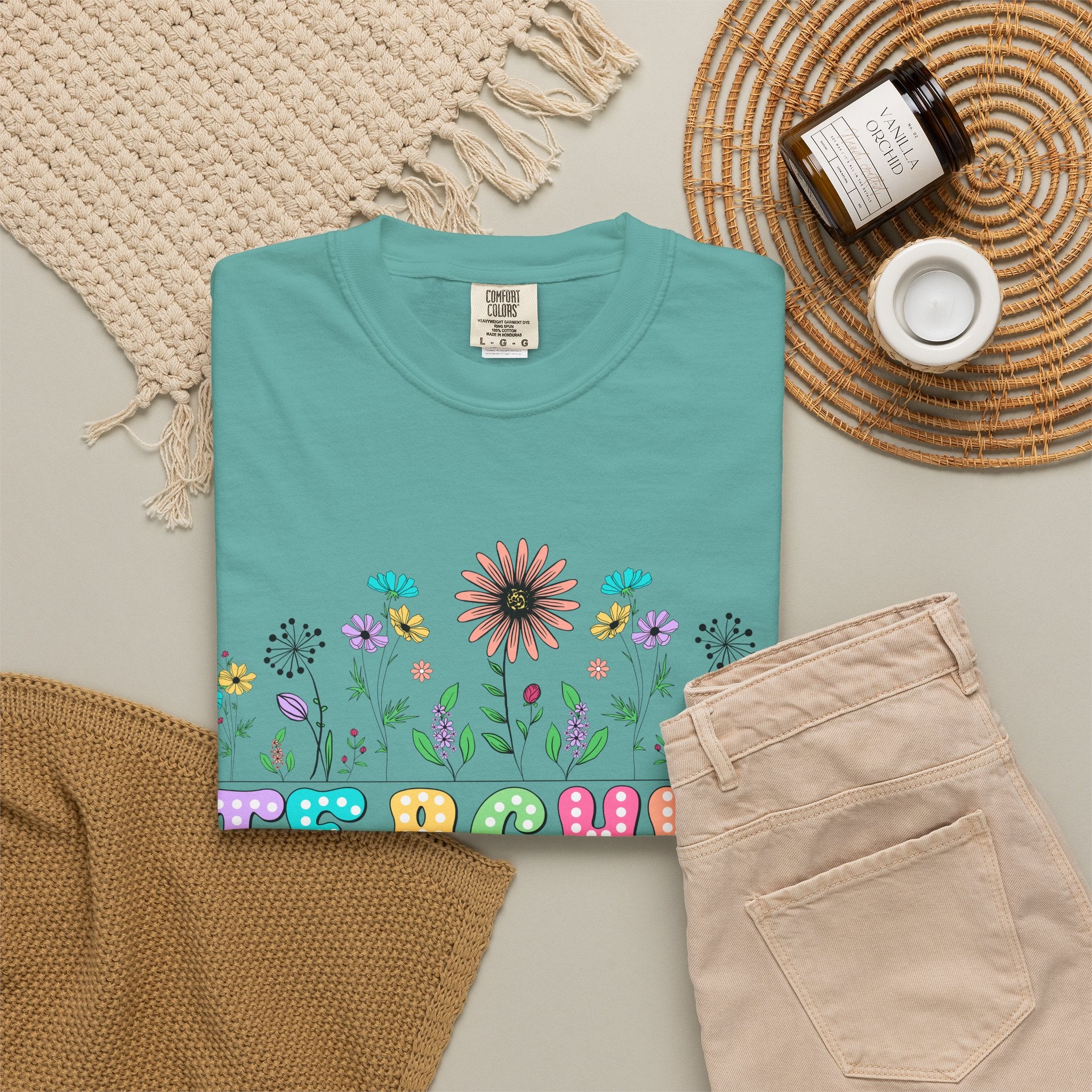 Teacher Floral T-Shirt — "Plant Seeds That Grow Forever"