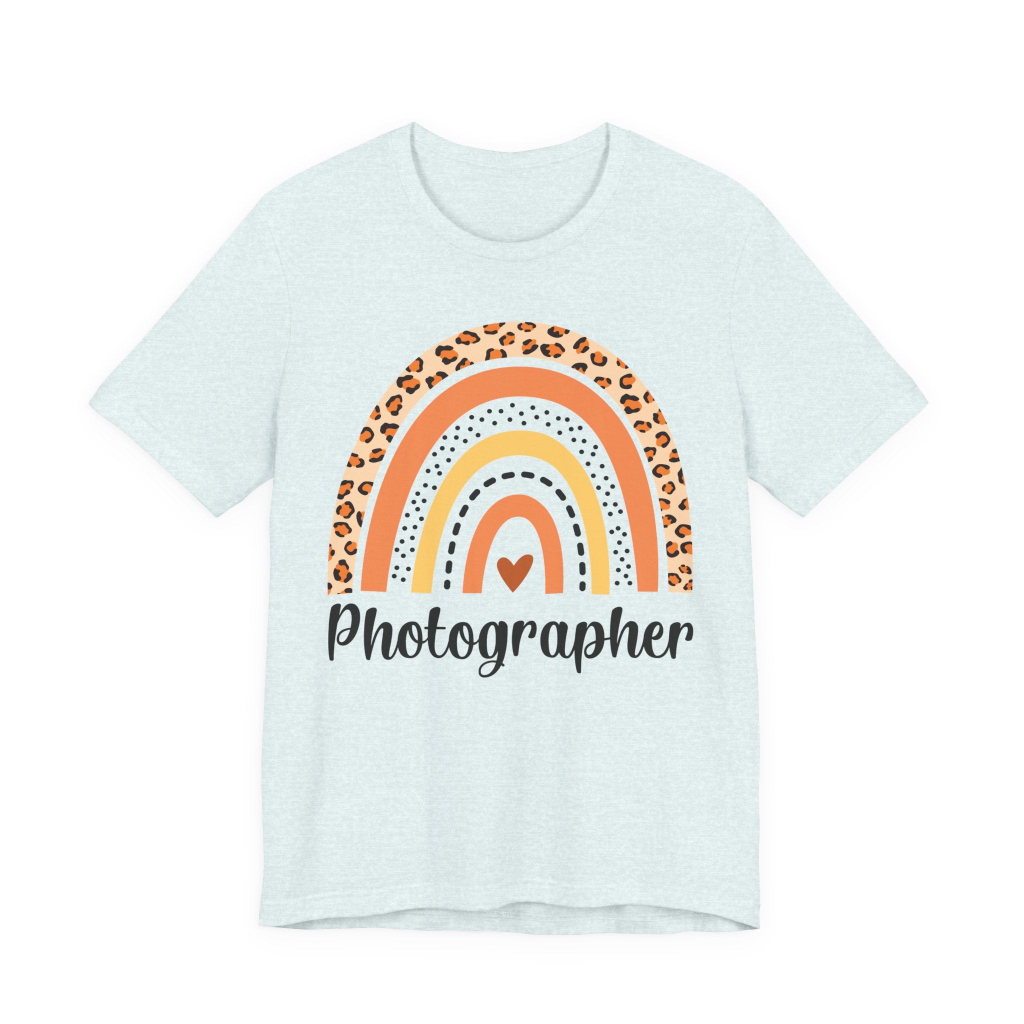 Photographer Rainbow Tee — Leopard Print Rainbow Graphic T-Shirt for Photographers