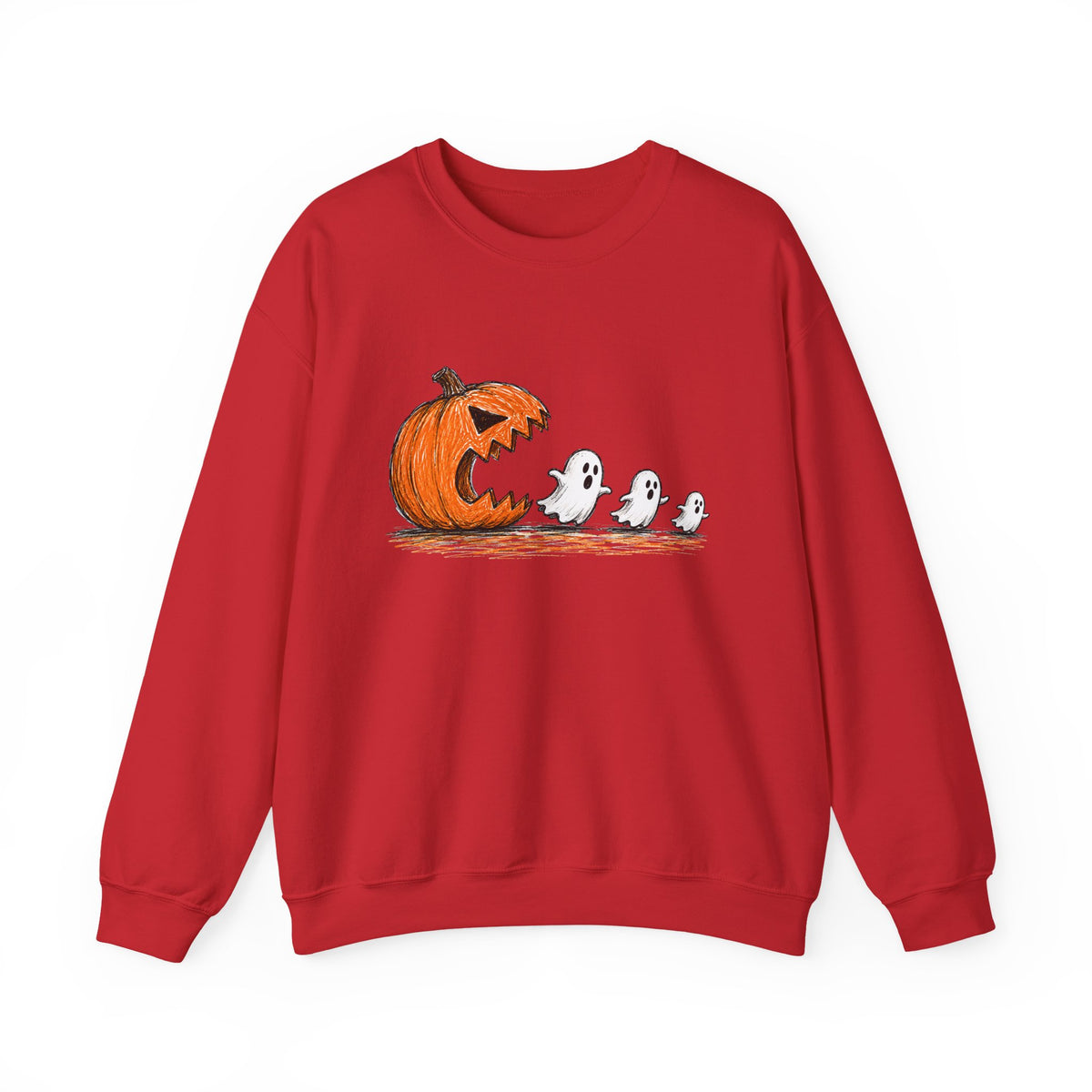 Halloween Pumpkin & Ghosts Crewneck Sweatshirt