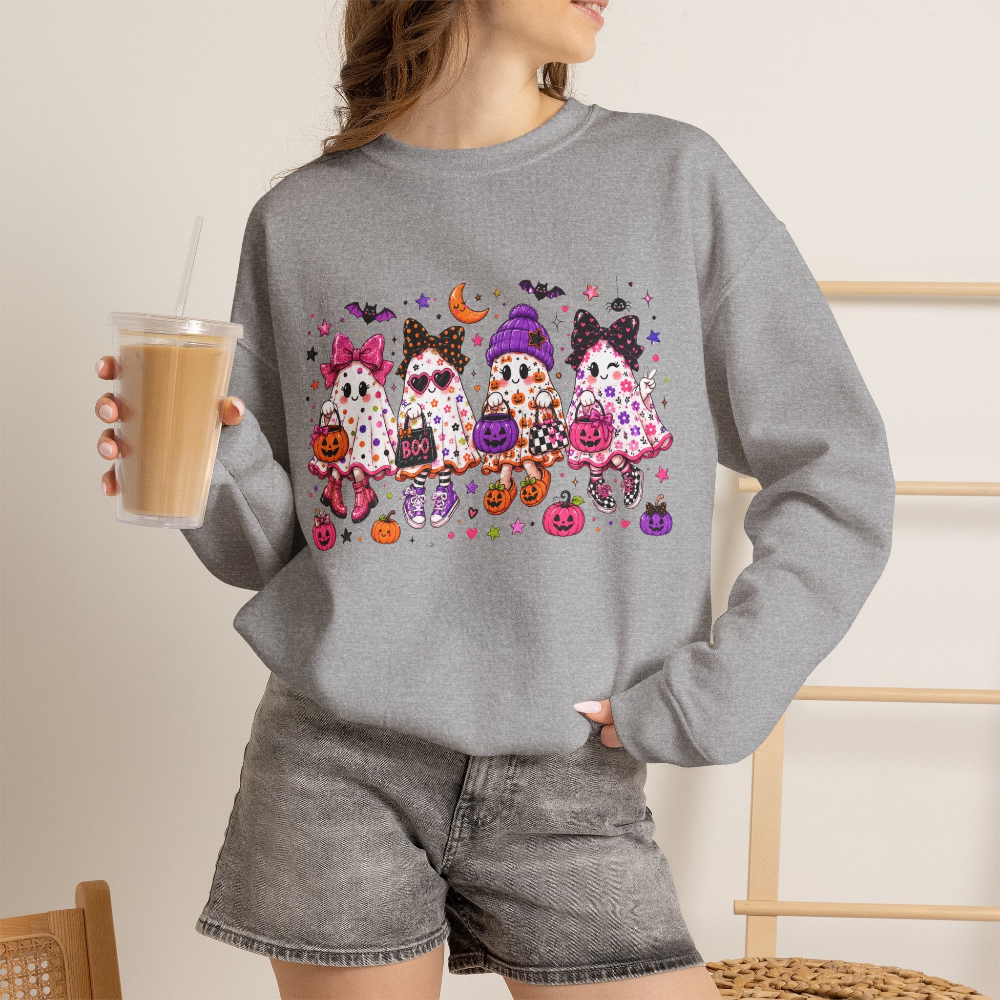 Halloween Gnomes Crewneck Sweatshirt — Cute Trick-or-Treat Gnome Halloween Sweater