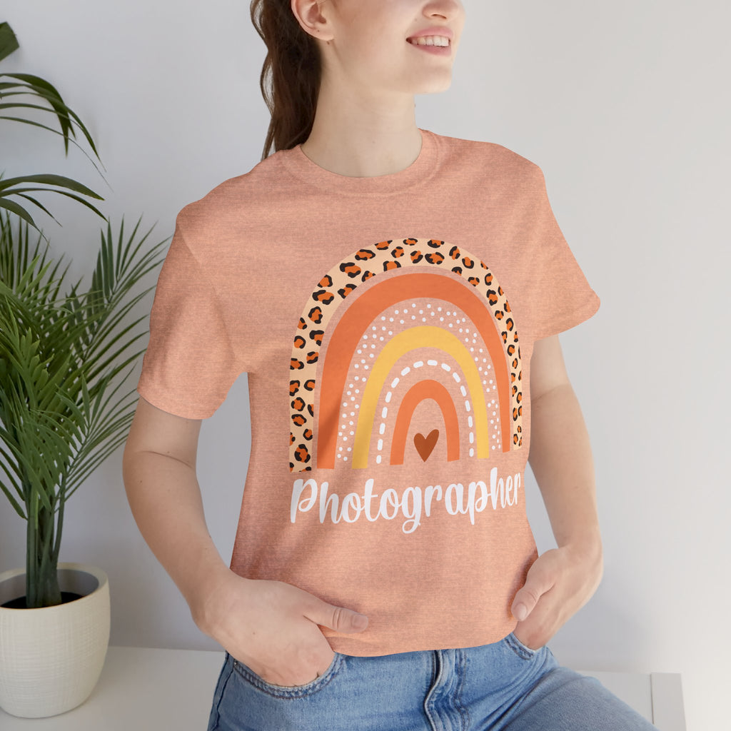 Leopard Rainbow  Photographer Tee — Boho Heart Graphic T-Shirt